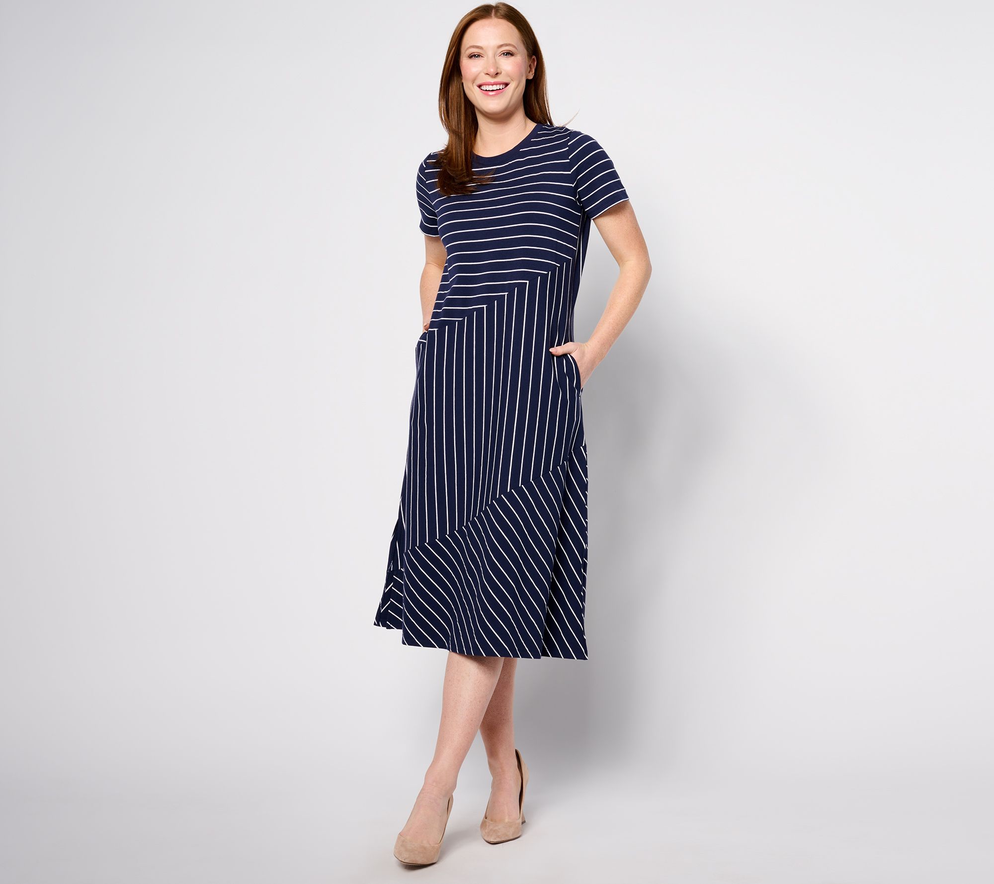 Qvc striped dress best sale