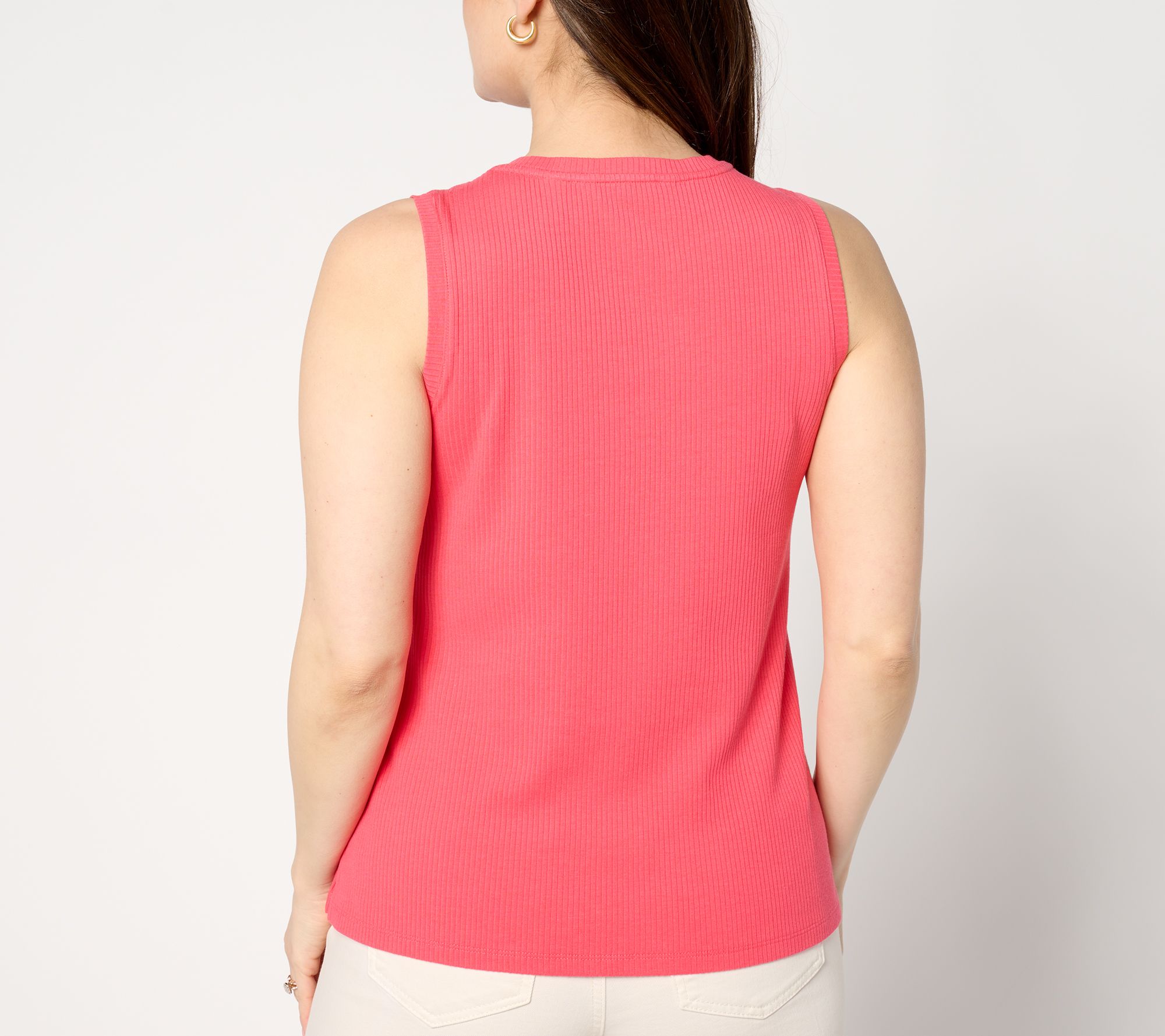 Isaac Mizrahi Live! Essentials Ribbed Knit Sleeveless Top