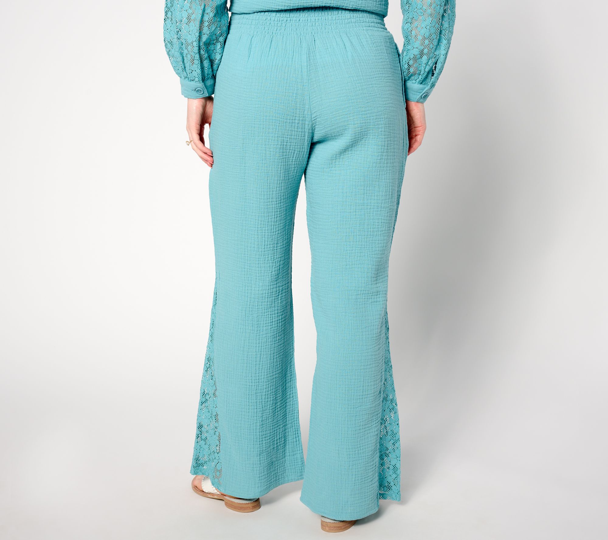 Isaac Mizrahi Live! Bridgehampton Gauze Wide Leg Pants - QVC.com