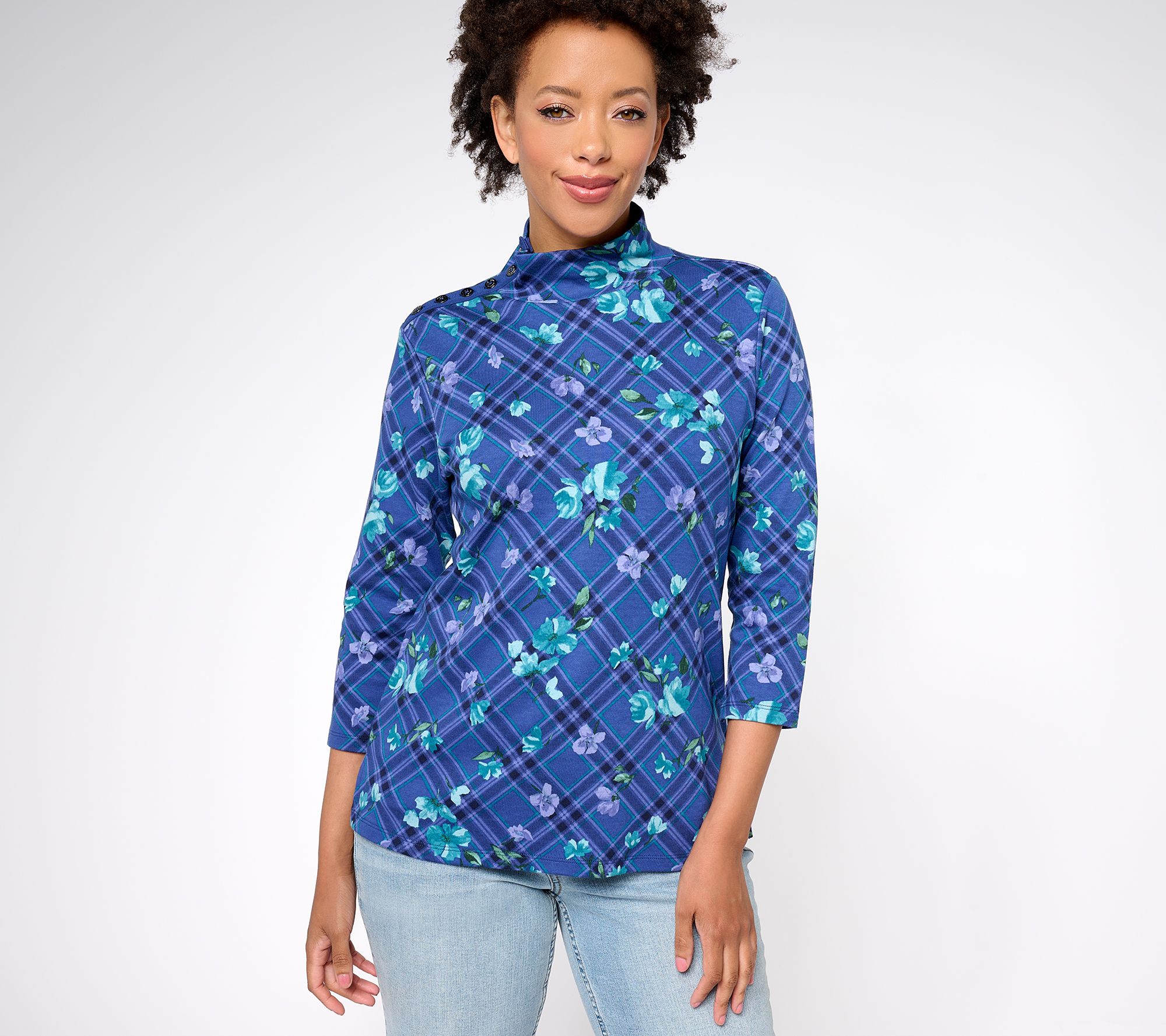 "As Is" Isaac Mizrahi Live! Estate Choice of Print Mockneck