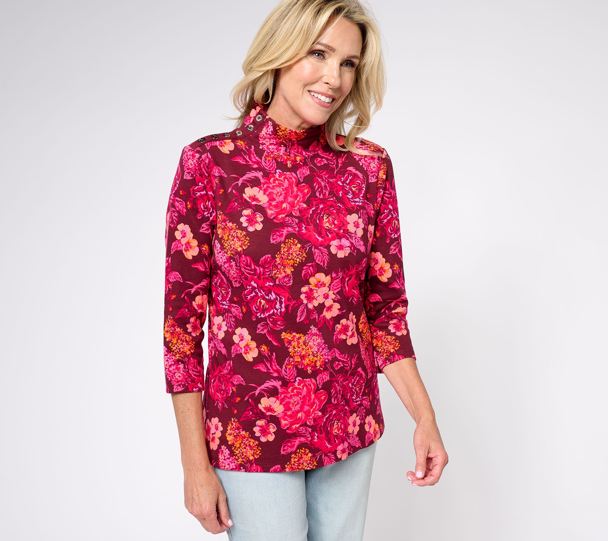 "As Is" Isaac Mizrahi Live! Estate Choice of Print Mockneck