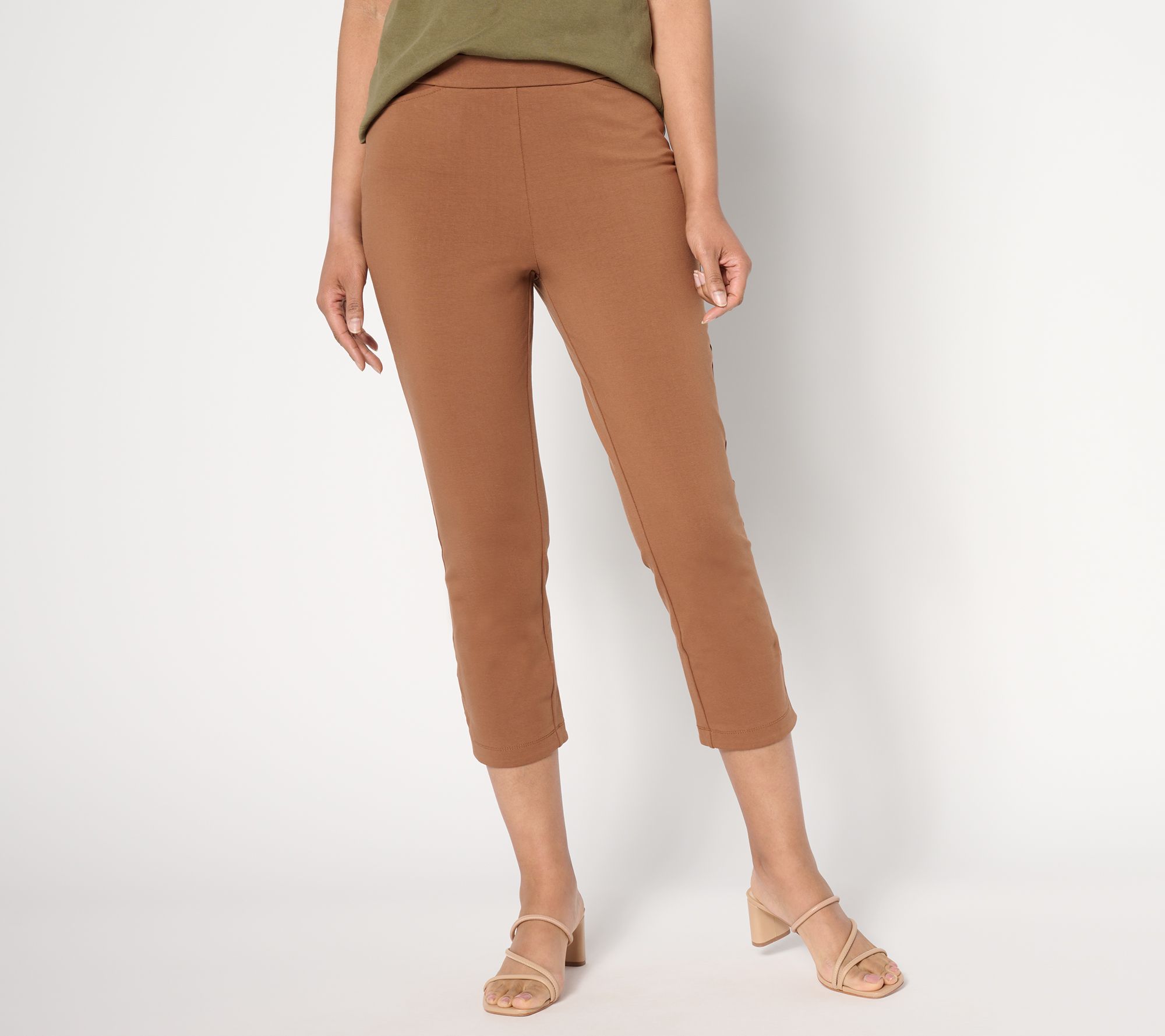 Susan Graver Weekend Regular Premium Stretch Slim Leg Crop Pant