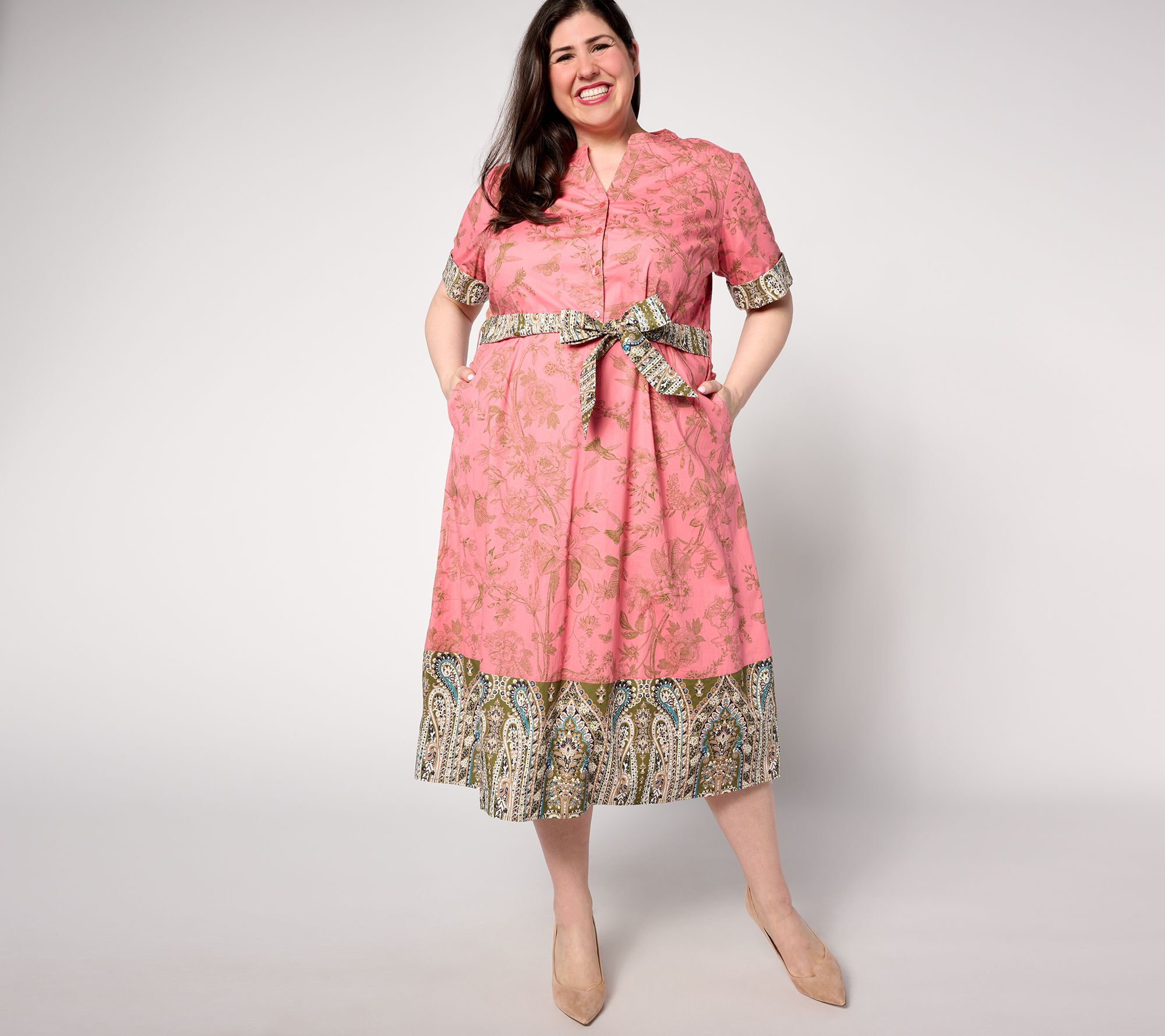 "As Is" BEAUTIFUL by Lawrence Zarian Regular Border Print Dress