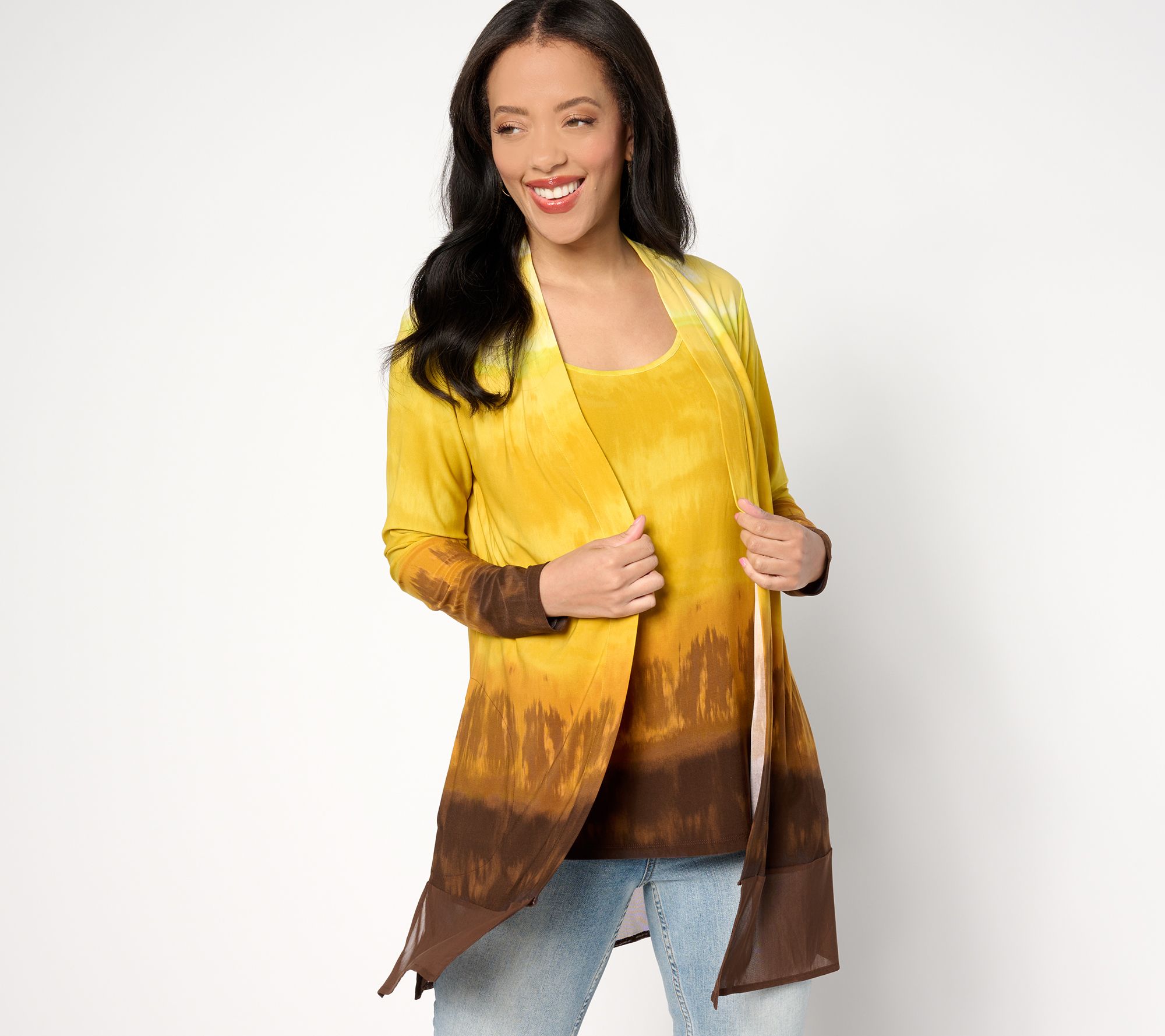 "As Is" Attitudes by Renee Como Jersey & Mesh Tank & Cardigan