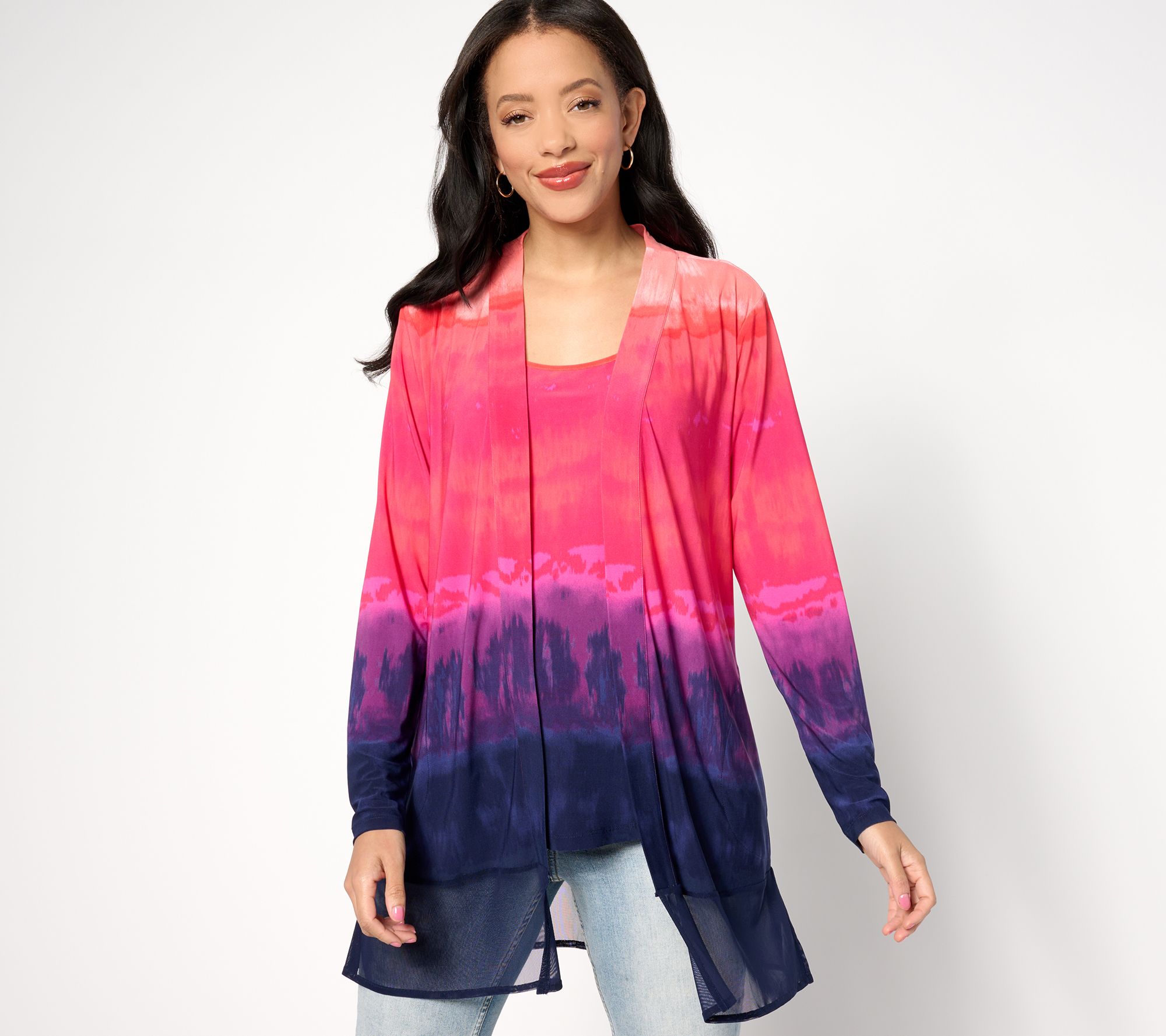 "As Is" Attitudes by Renee Como Jersey & Mesh Tank & Cardigan