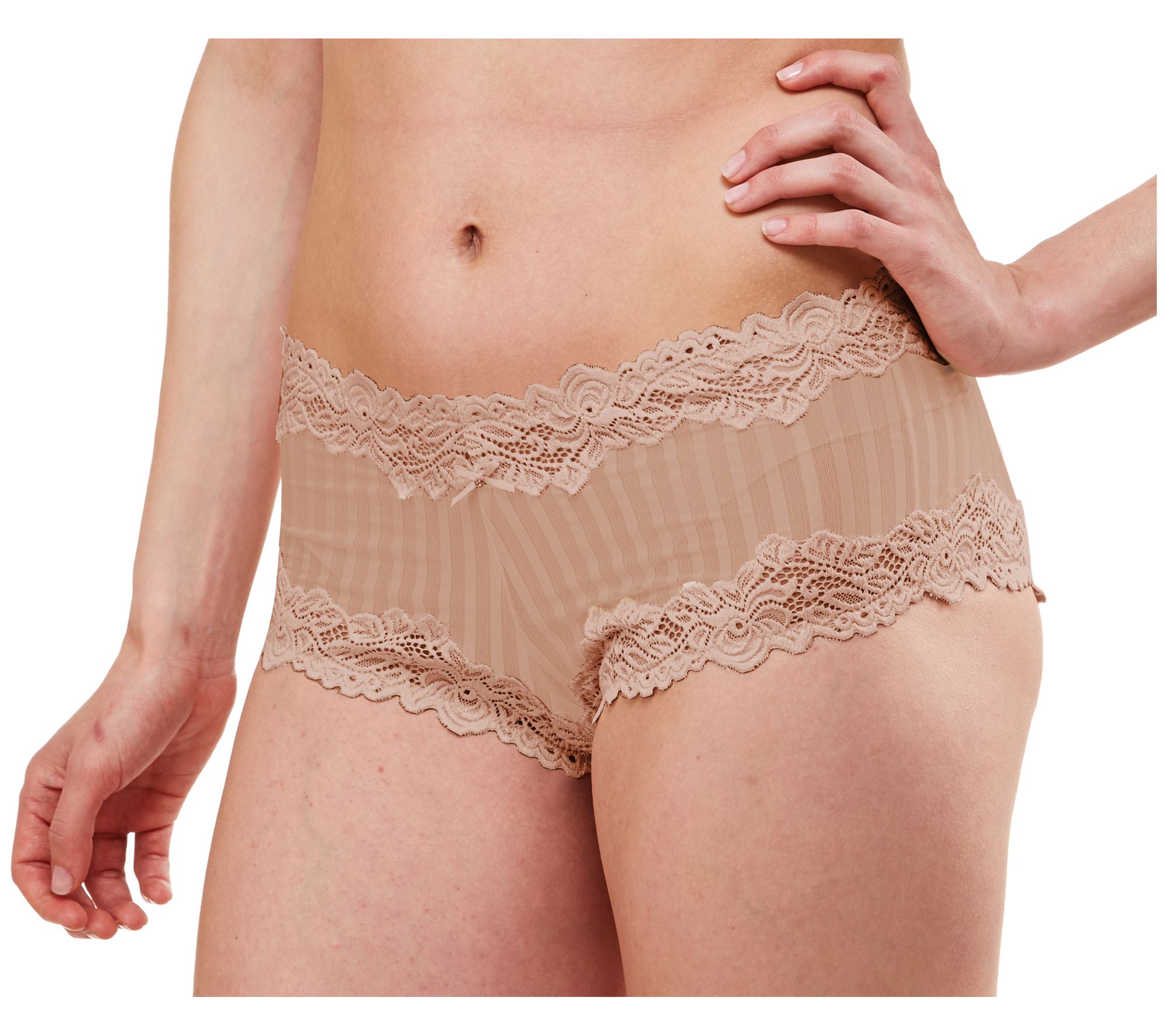 Lunaire Barbados Mid-Rise Boyshort Panty with Lace Trim Detail