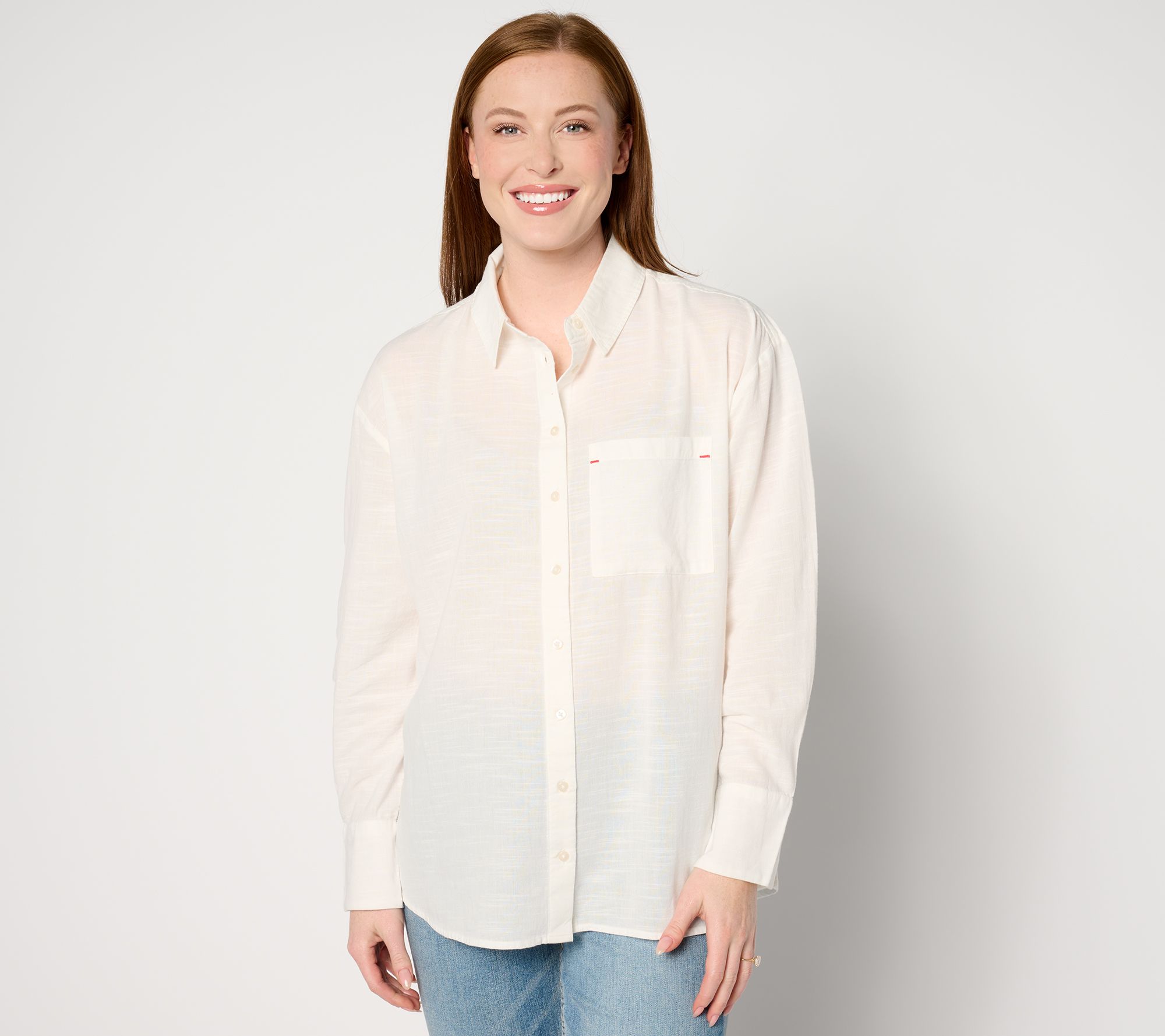 "As Is" BEAUTIFUL by Lawrence Zarian Cotton Slub Big Shirt