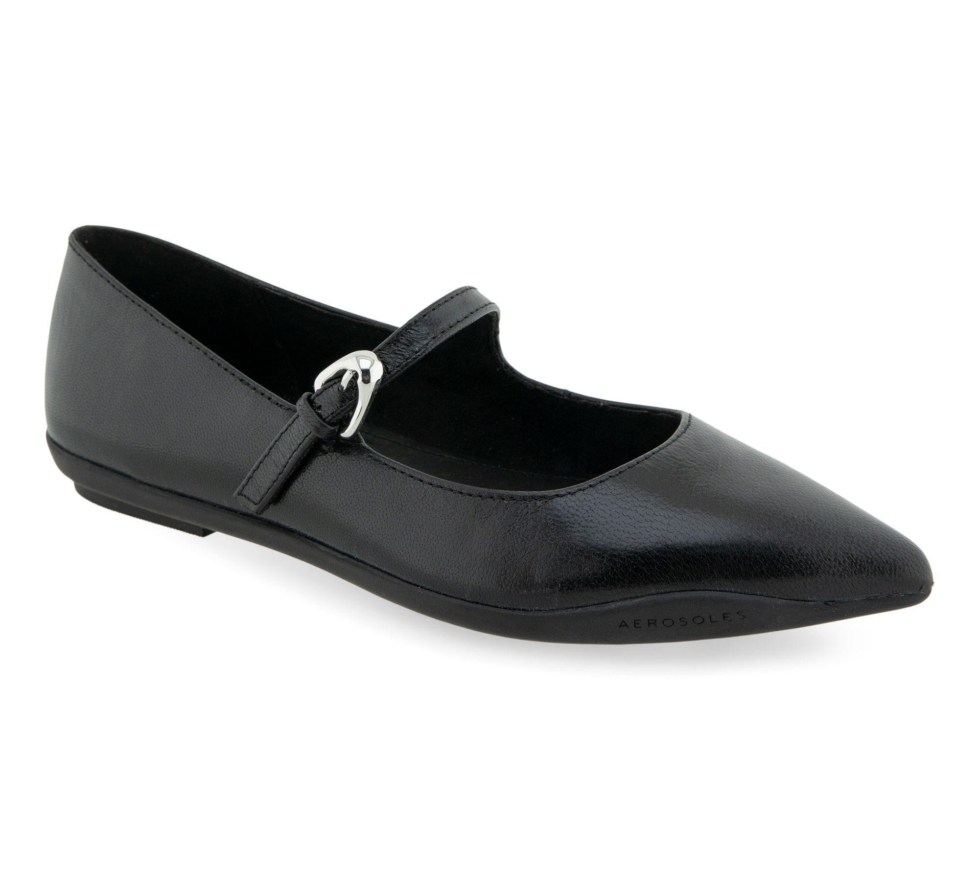 Aerosoles Point Toe Leather Mary Jane Flat - Diva