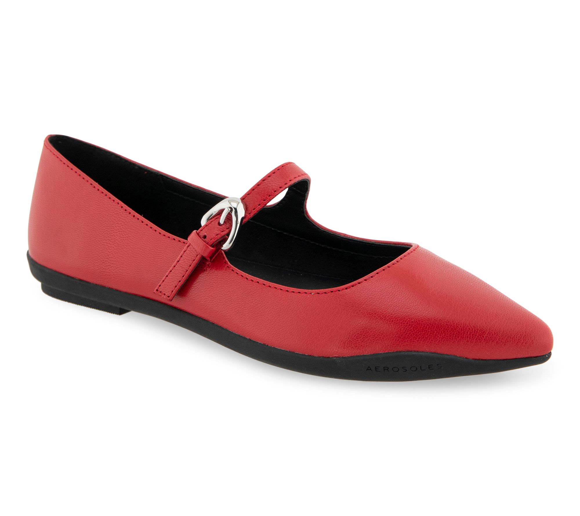 Aerosoles Point Toe Leather Mary Jane Flat - Diva