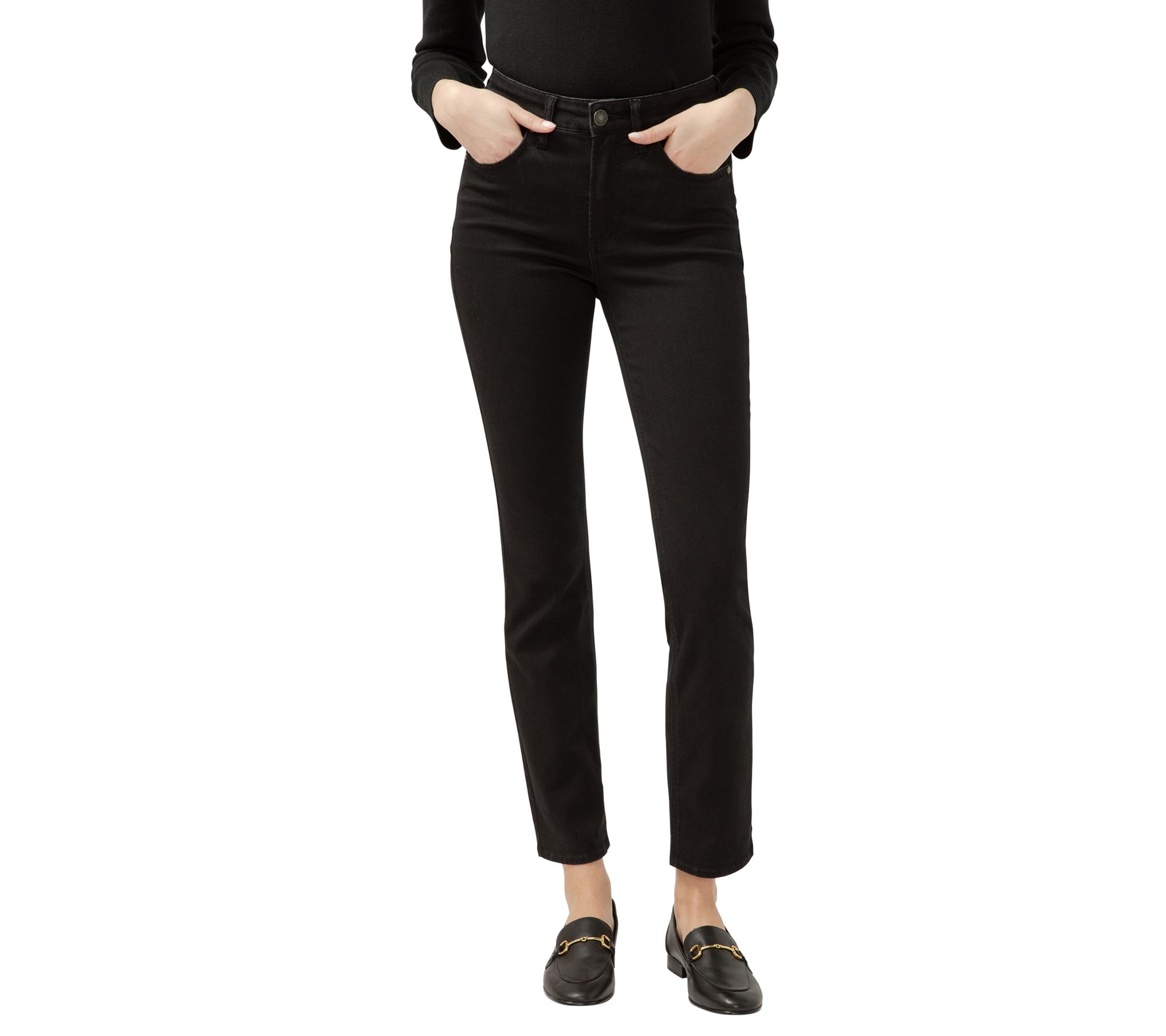 Silver Jeans Co. Women's Avery High Rise Straight Black Jeans