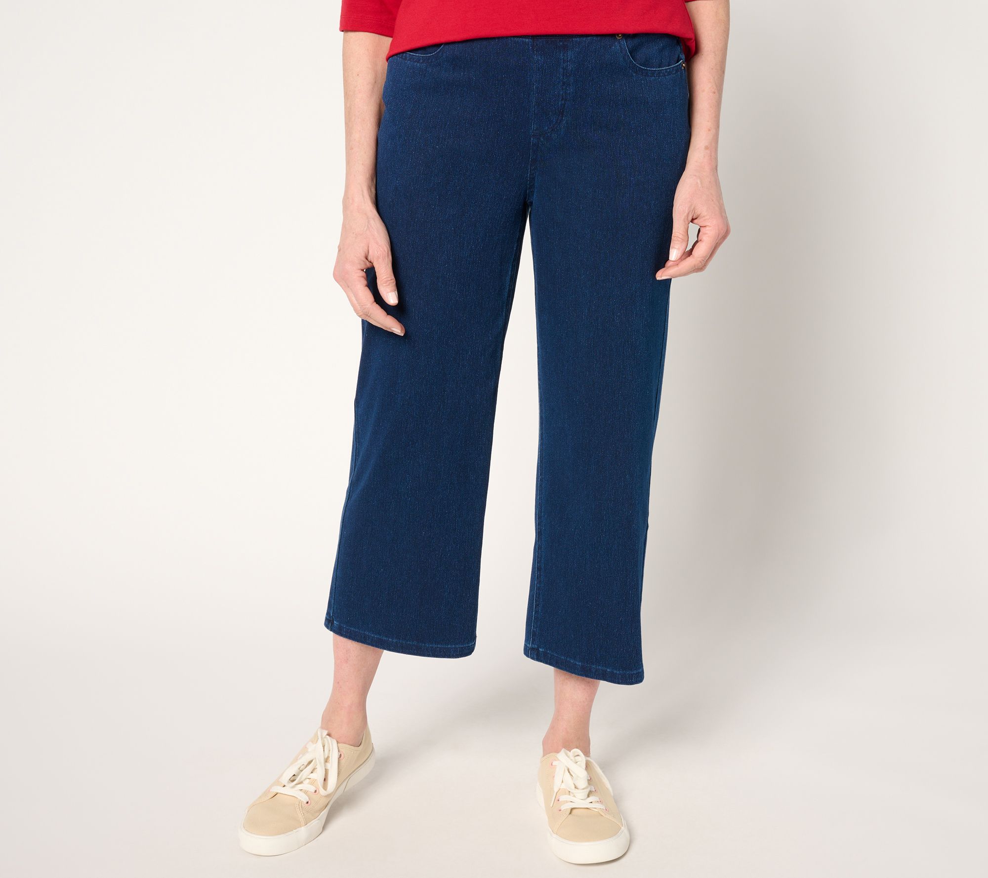 Denim & Co. Petite Comfy Knit Air Crop Trouser Jean