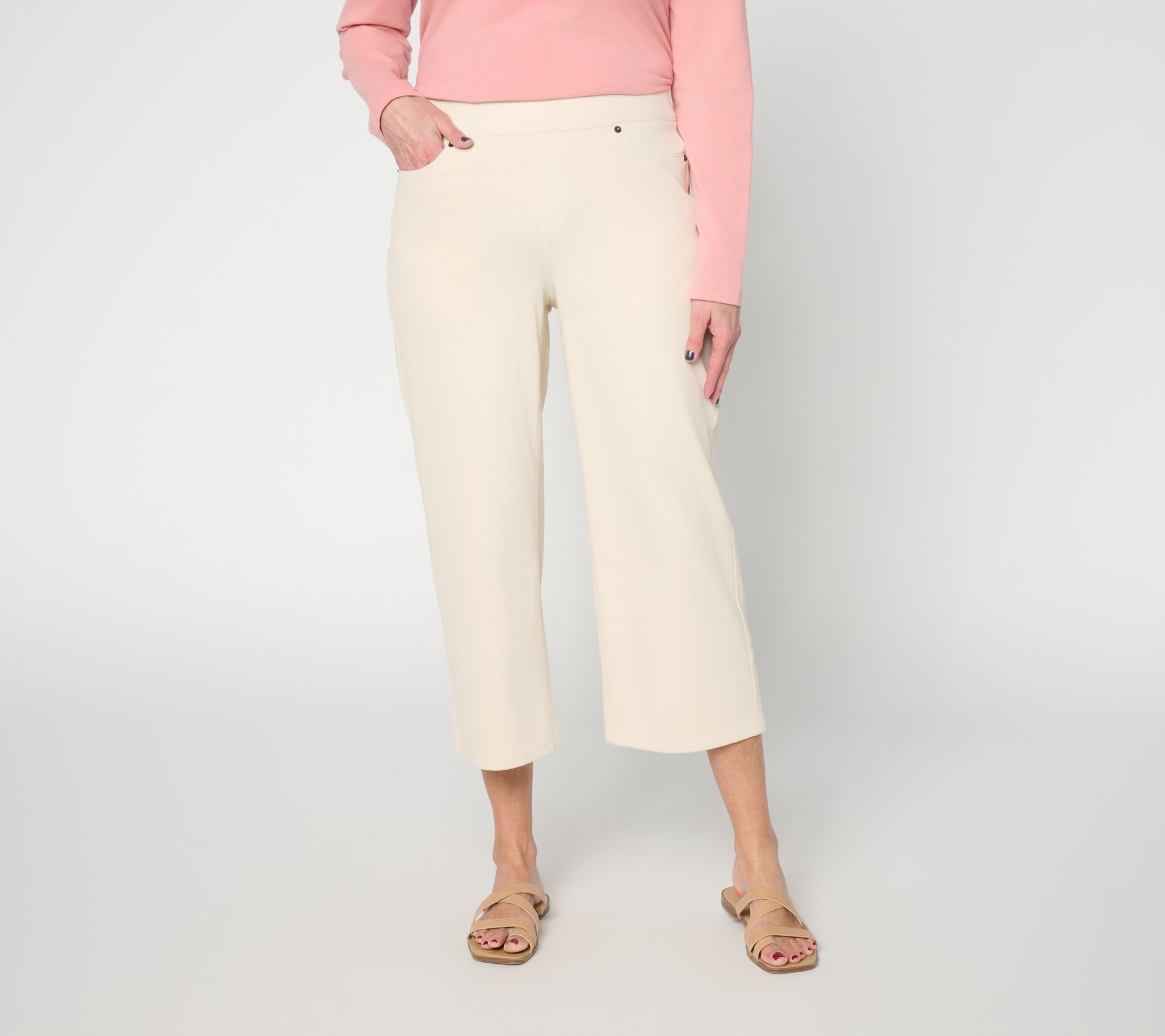 Denim & Co. Petite Comfy Knit Air Crop Trouser Jean