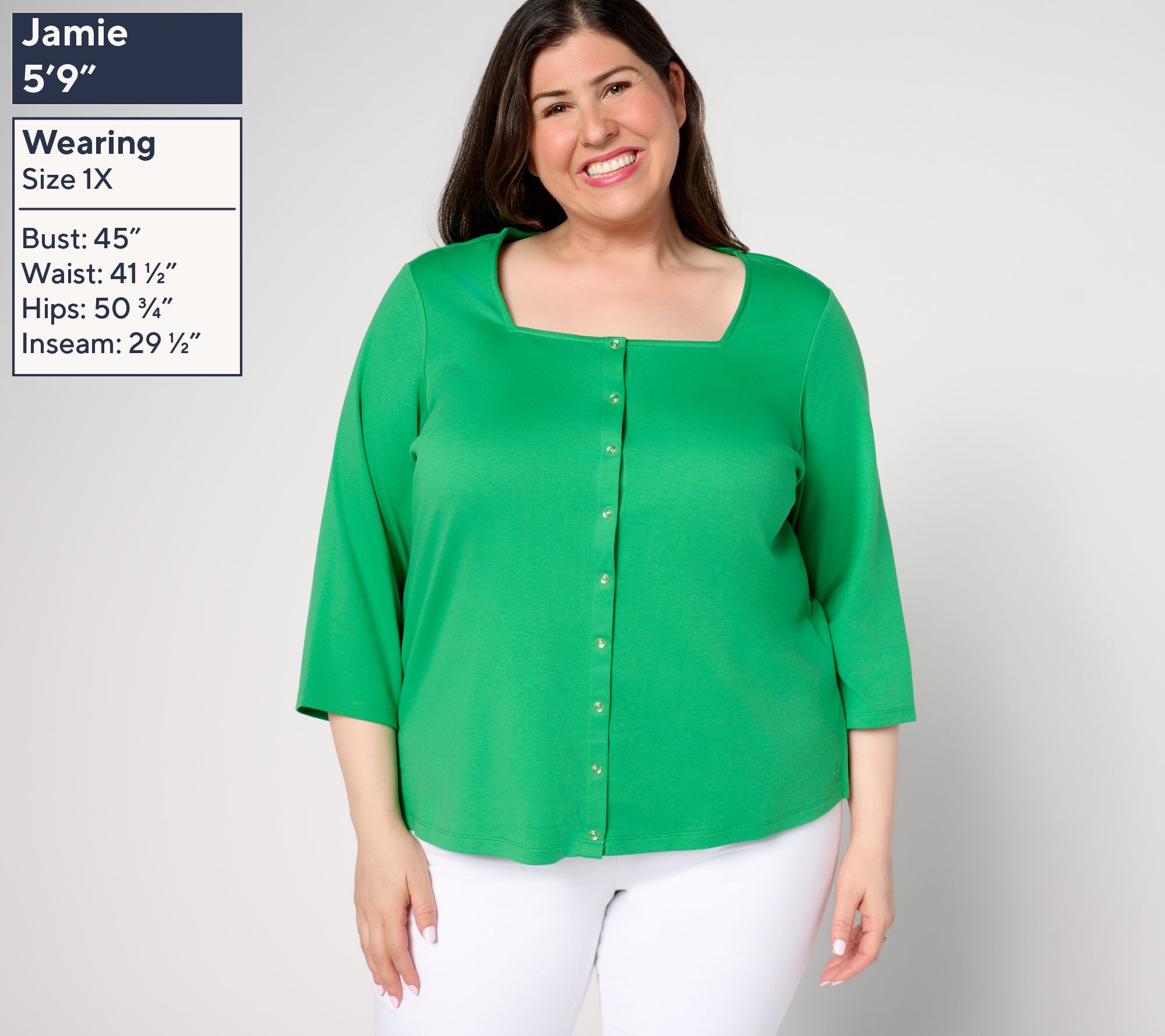 Isaac Mizrahi Live! Essentials Pima Cotton Square Neck Top