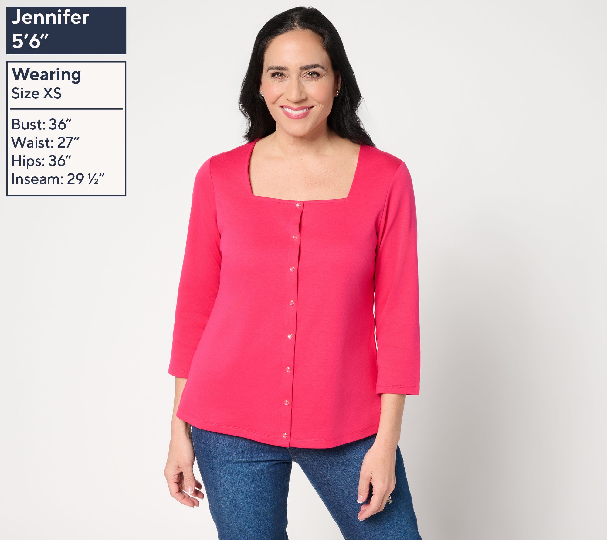 Isaac Mizrahi Live! Essentials Pima Cotton Square Neck Top