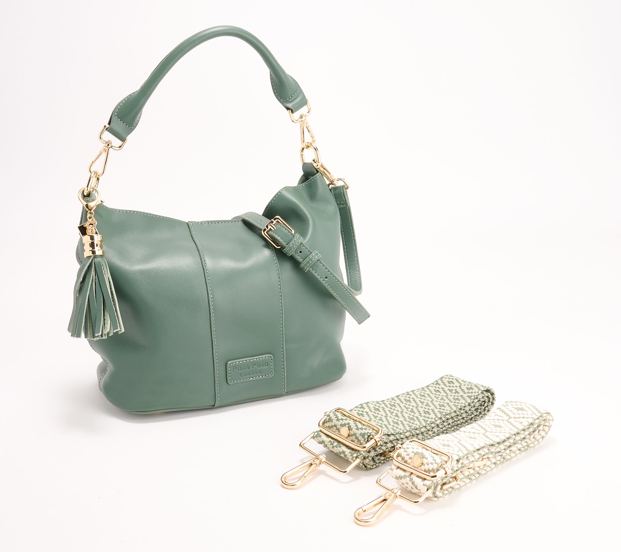 "As Is" Pom Pom London Lambeth Leather Convertible Bucket Bag