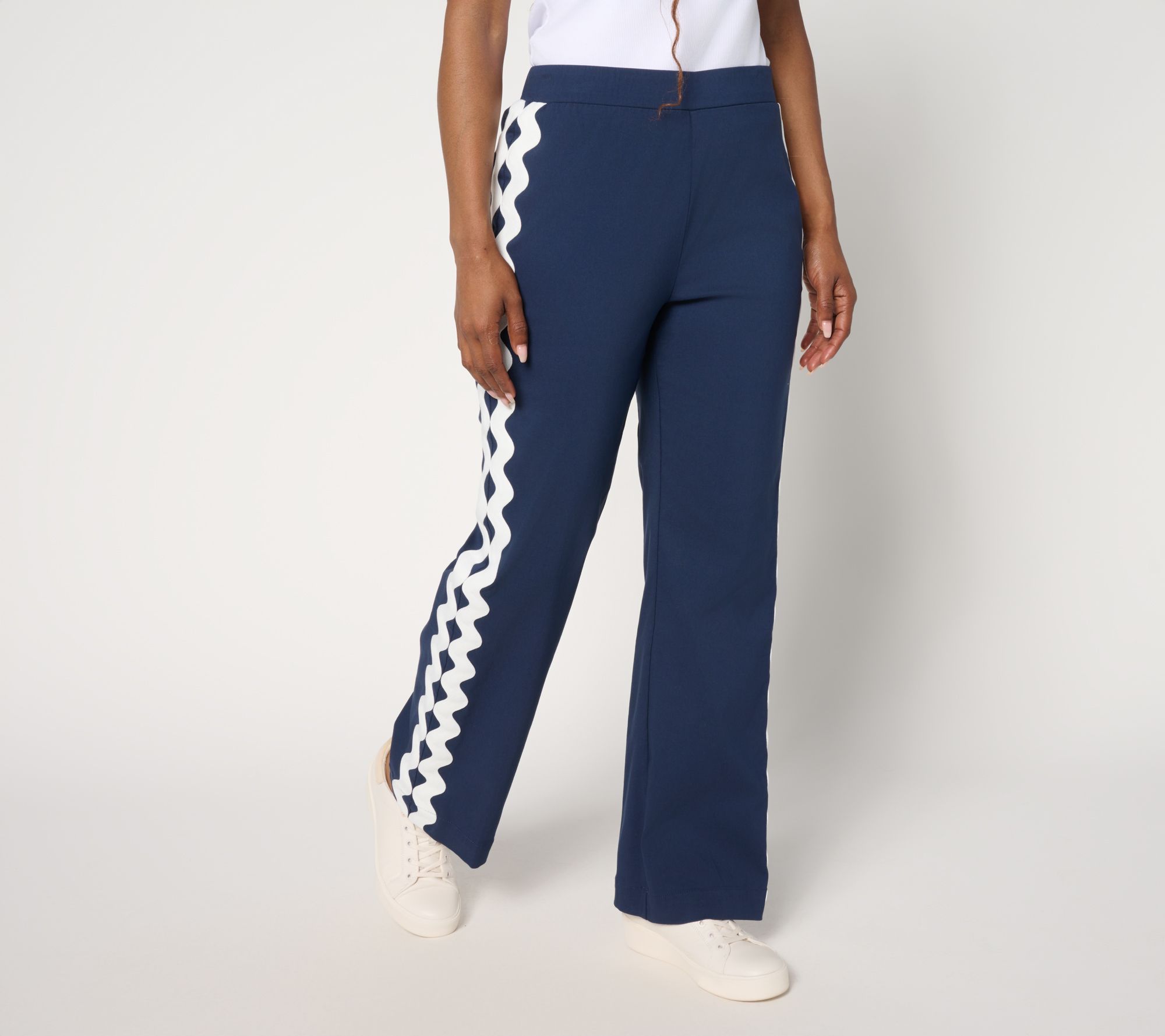 by Stacy London Regular Stretch Rickrack Trim Ankle Pants