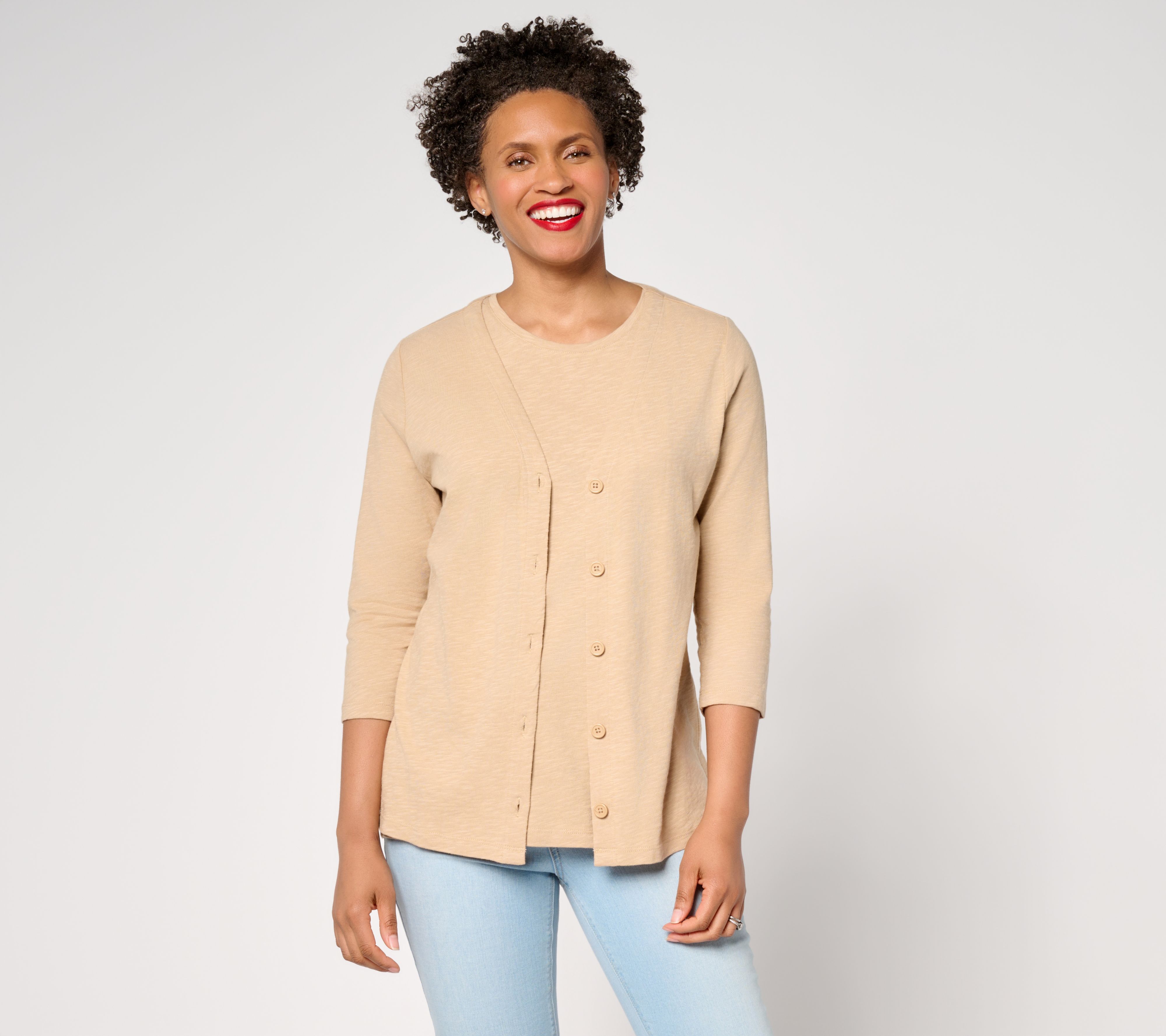 Denim & Co. Essentials Linen Blend Cardigan/Tank Set