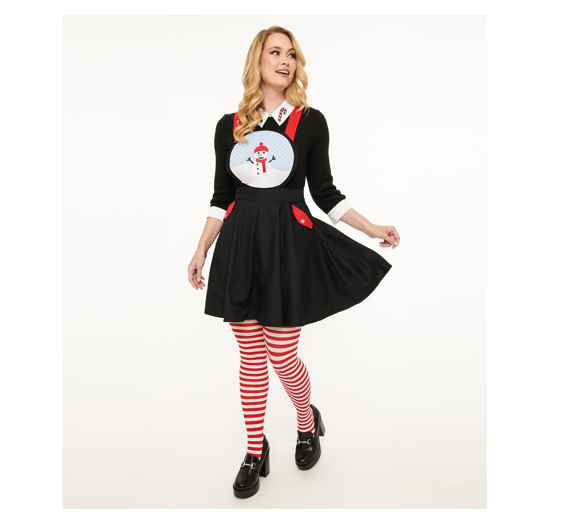 Unique Vintage 1950s Snow Globe Pinafore Skirt