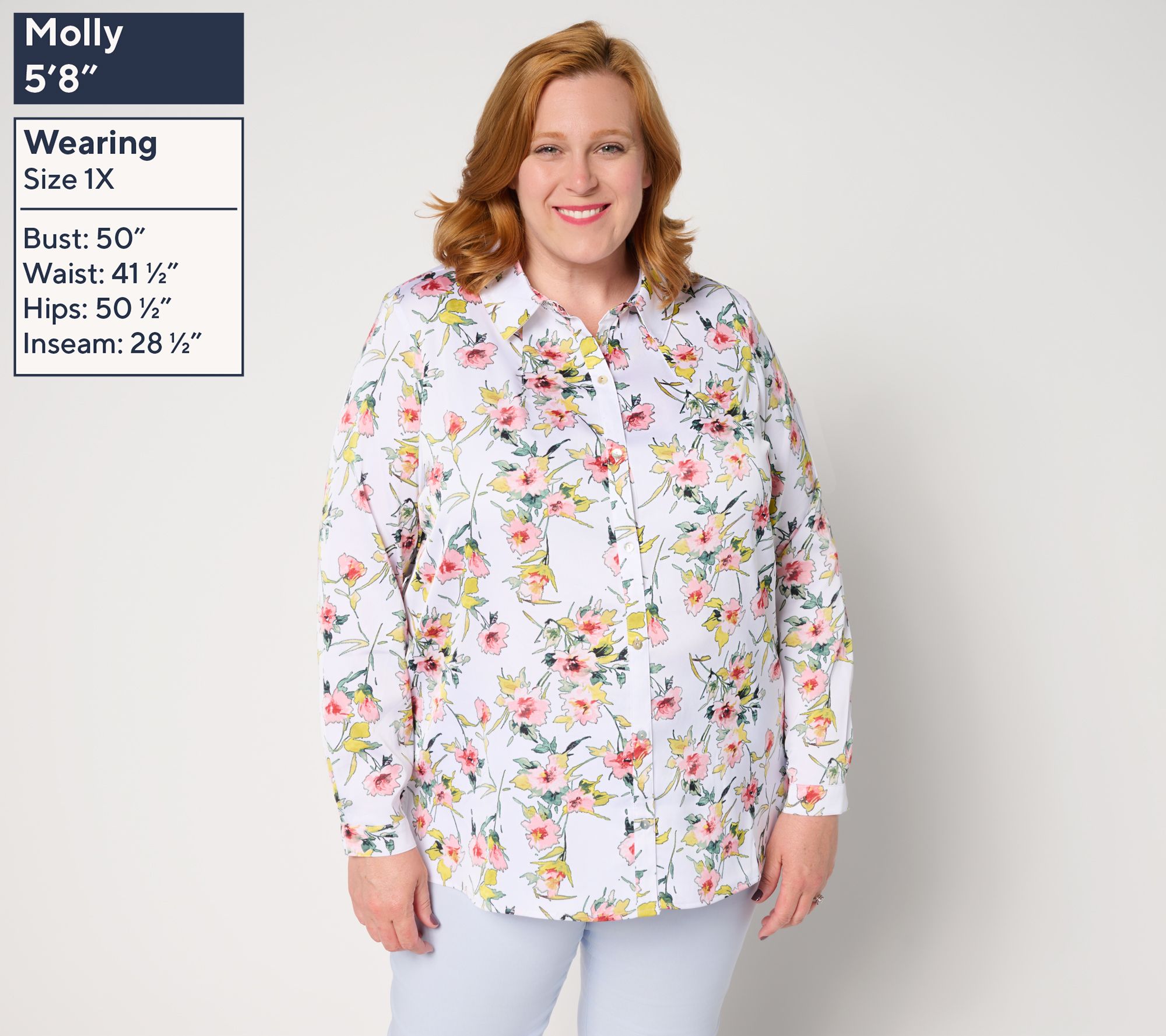 nicole by Nicole Miller Button Front Boyfriend Blouse - QVC.com