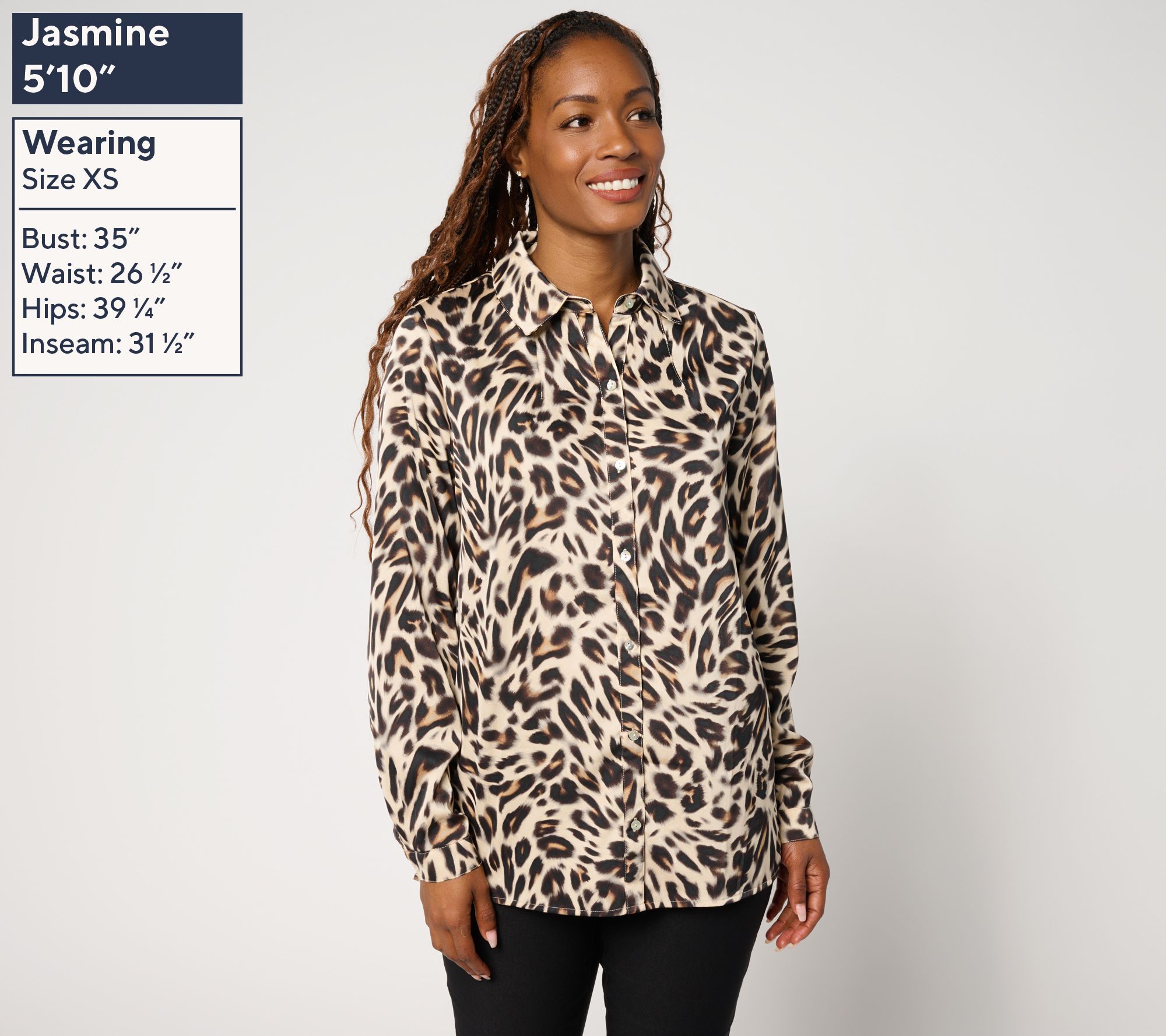 nicole by Nicole Miller Button Front Boyfriend Blouse - QVC.com