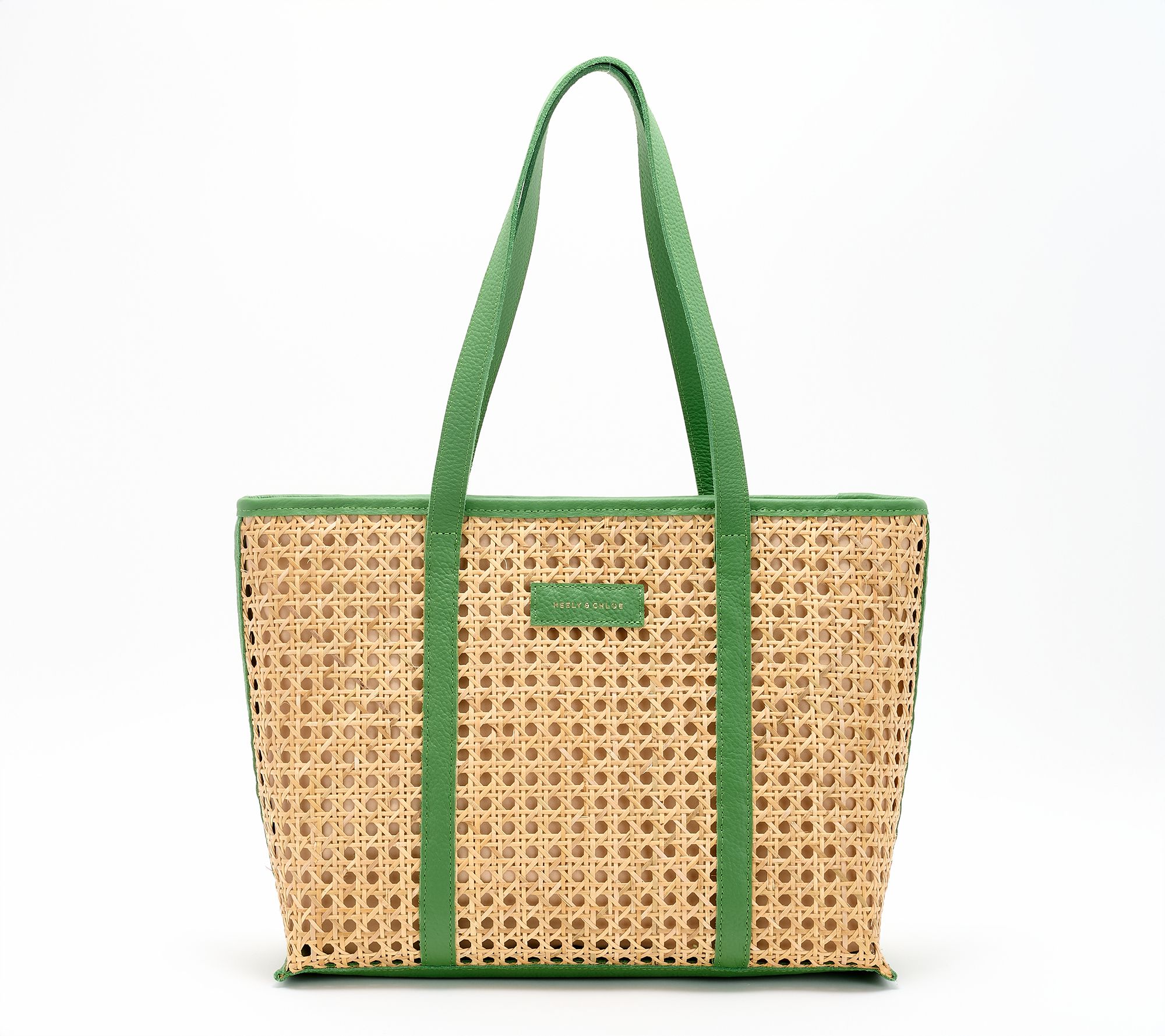 Neely & Chloe x QVC Everyday Cane Leather Zip Tote