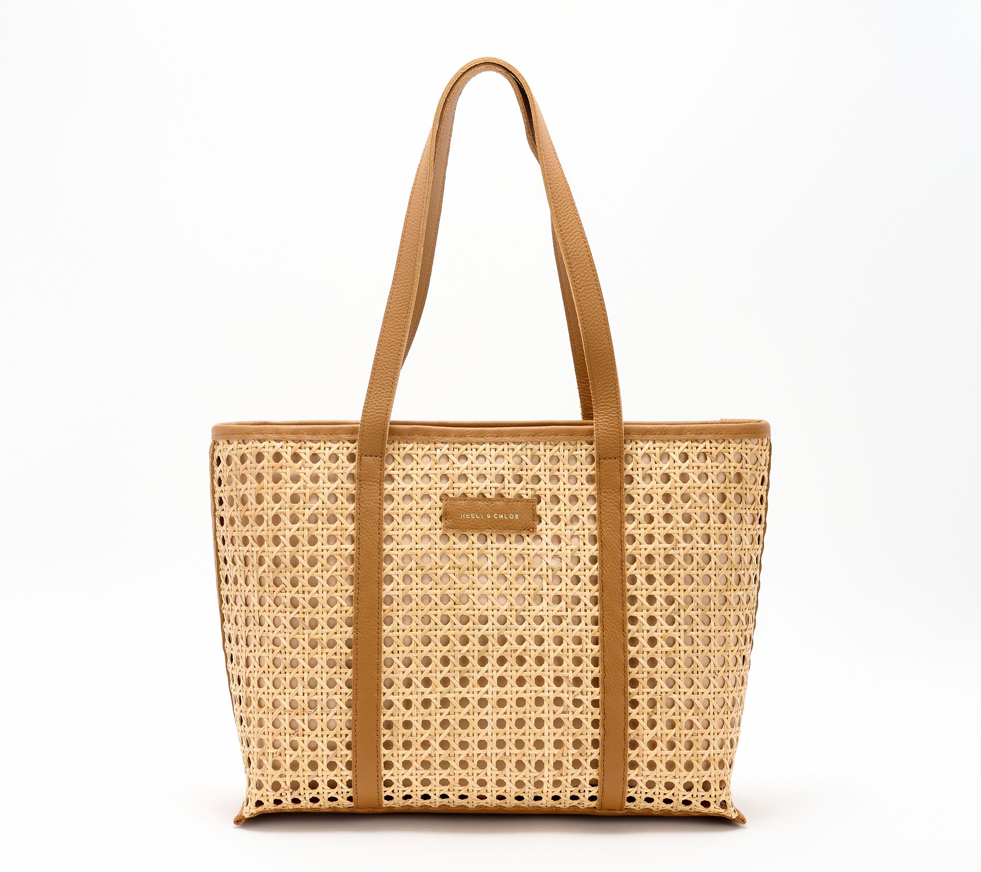 Neely & Chloe x QVC Everyday Cane Leather Zip Tote