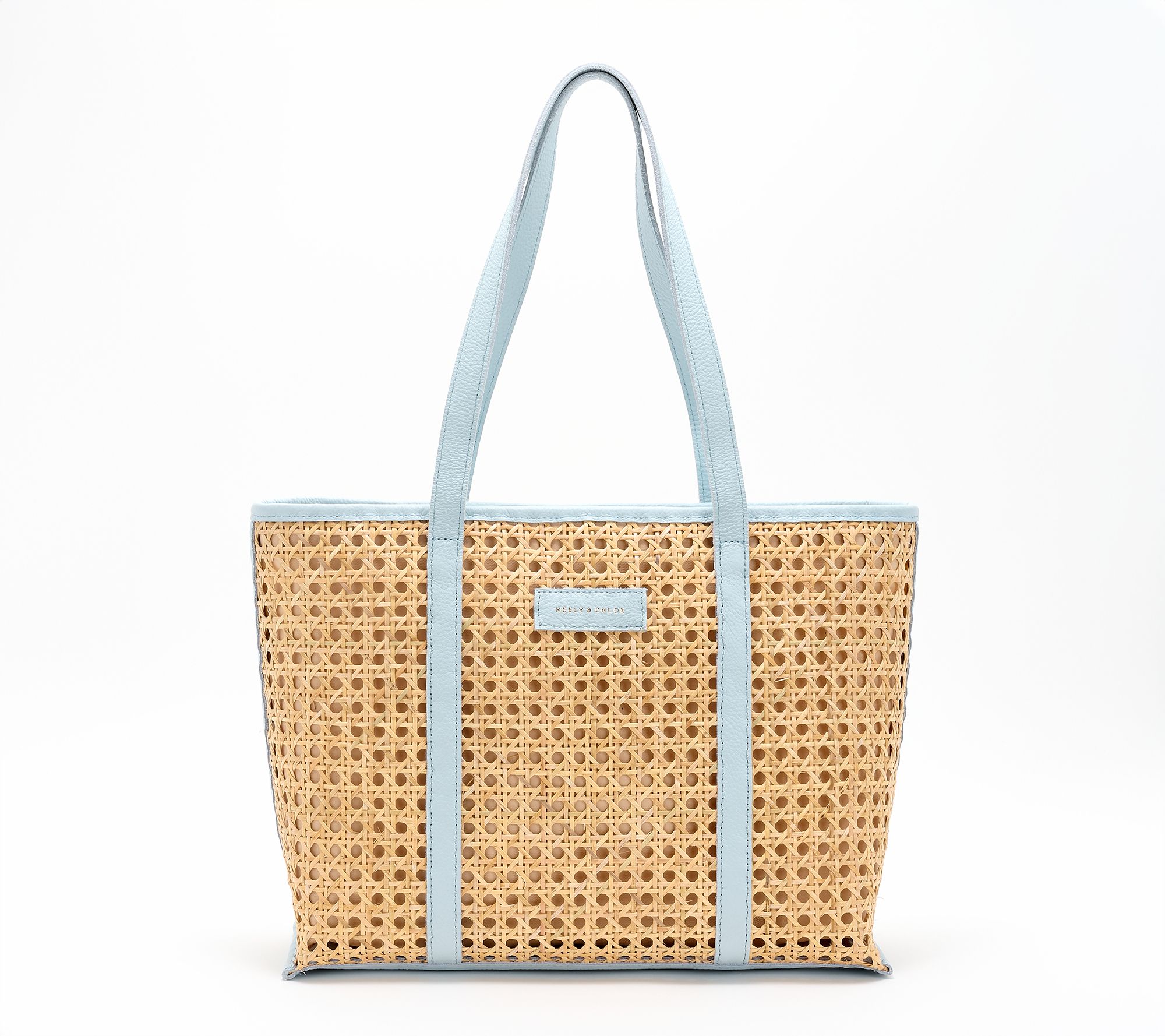 Neely & Chloe x QVC Everyday Cane Leather Zip Tote