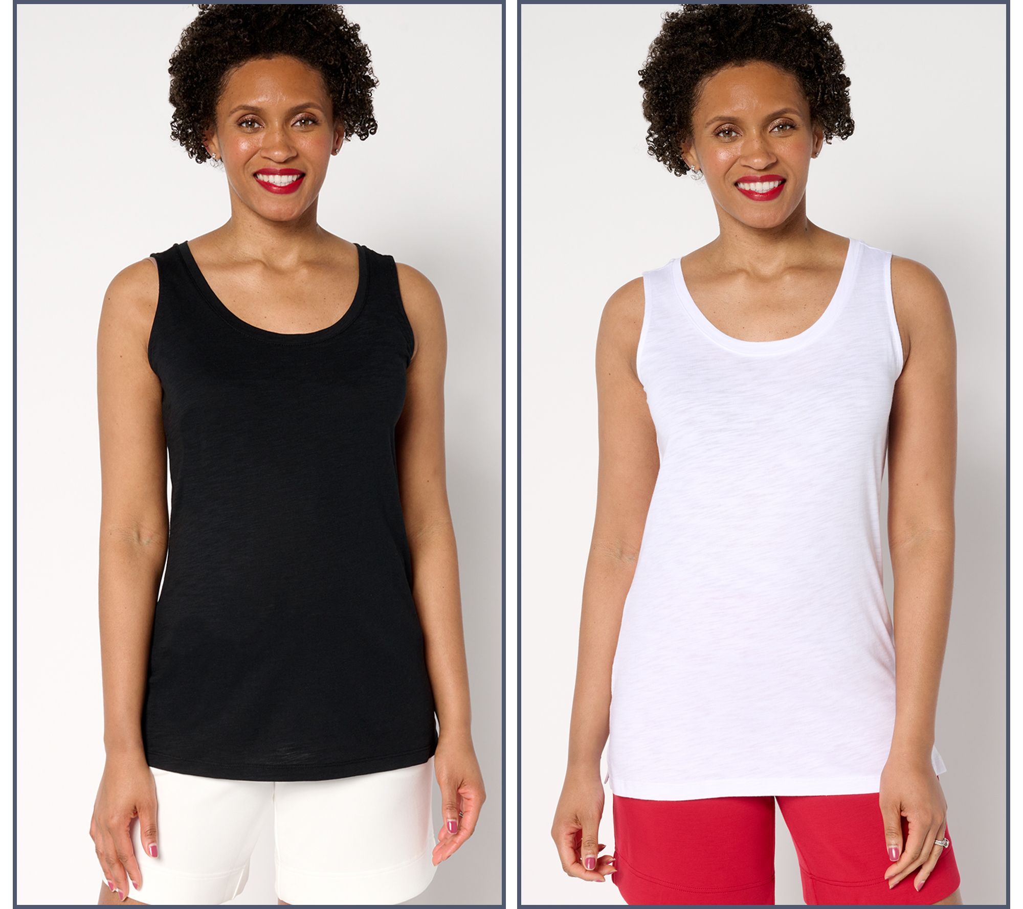 "As Is" Belle by Kim Gravel Set of 2 Slub Knit Tanks