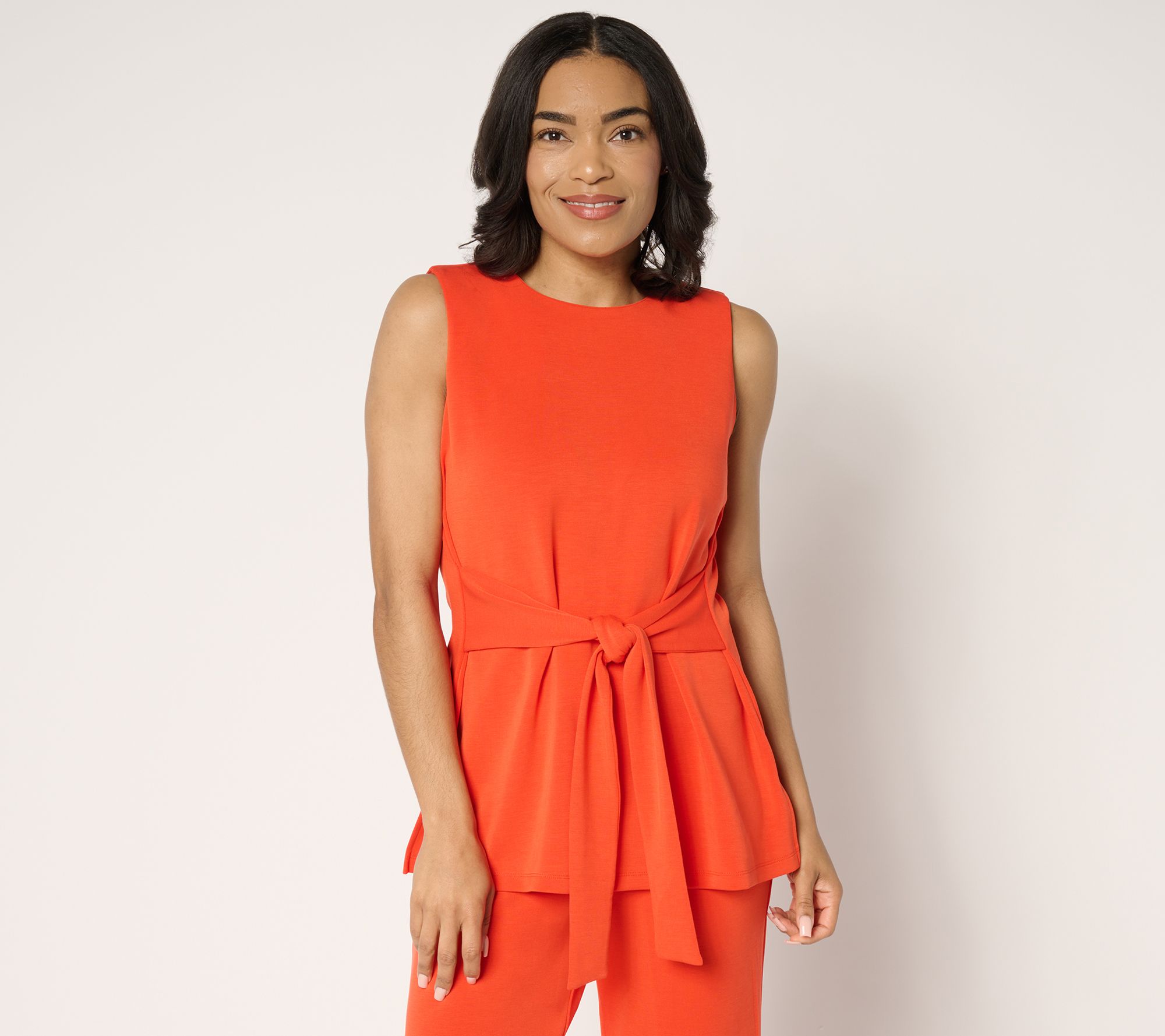 "As Is" BEAUTIFUL by Lawrence Zarian Pet Sleeveless Tie Waist Tunic