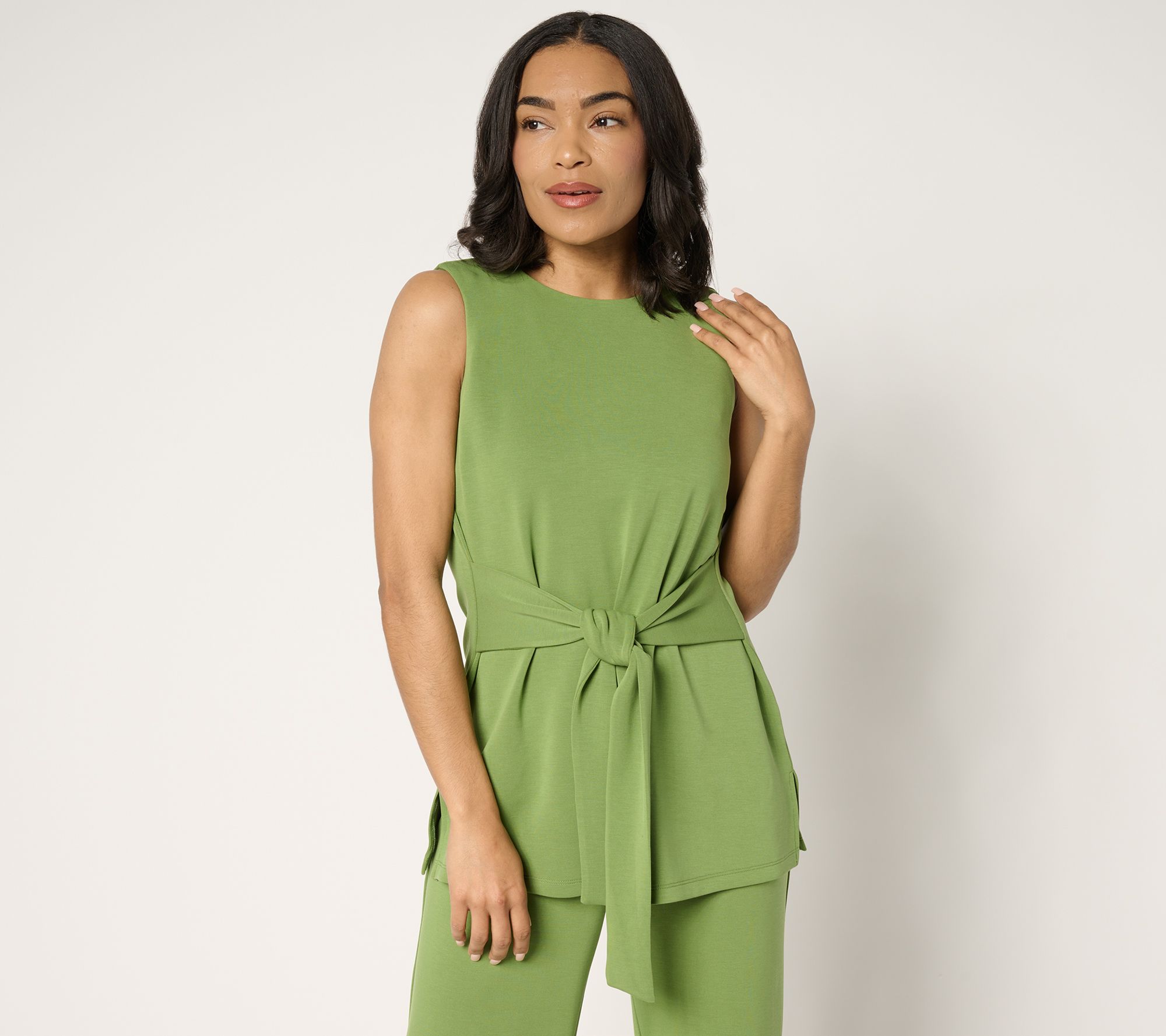 "As Is" BEAUTIFUL by Lawrence Zarian Pet Sleeveless Tie Waist Tunic