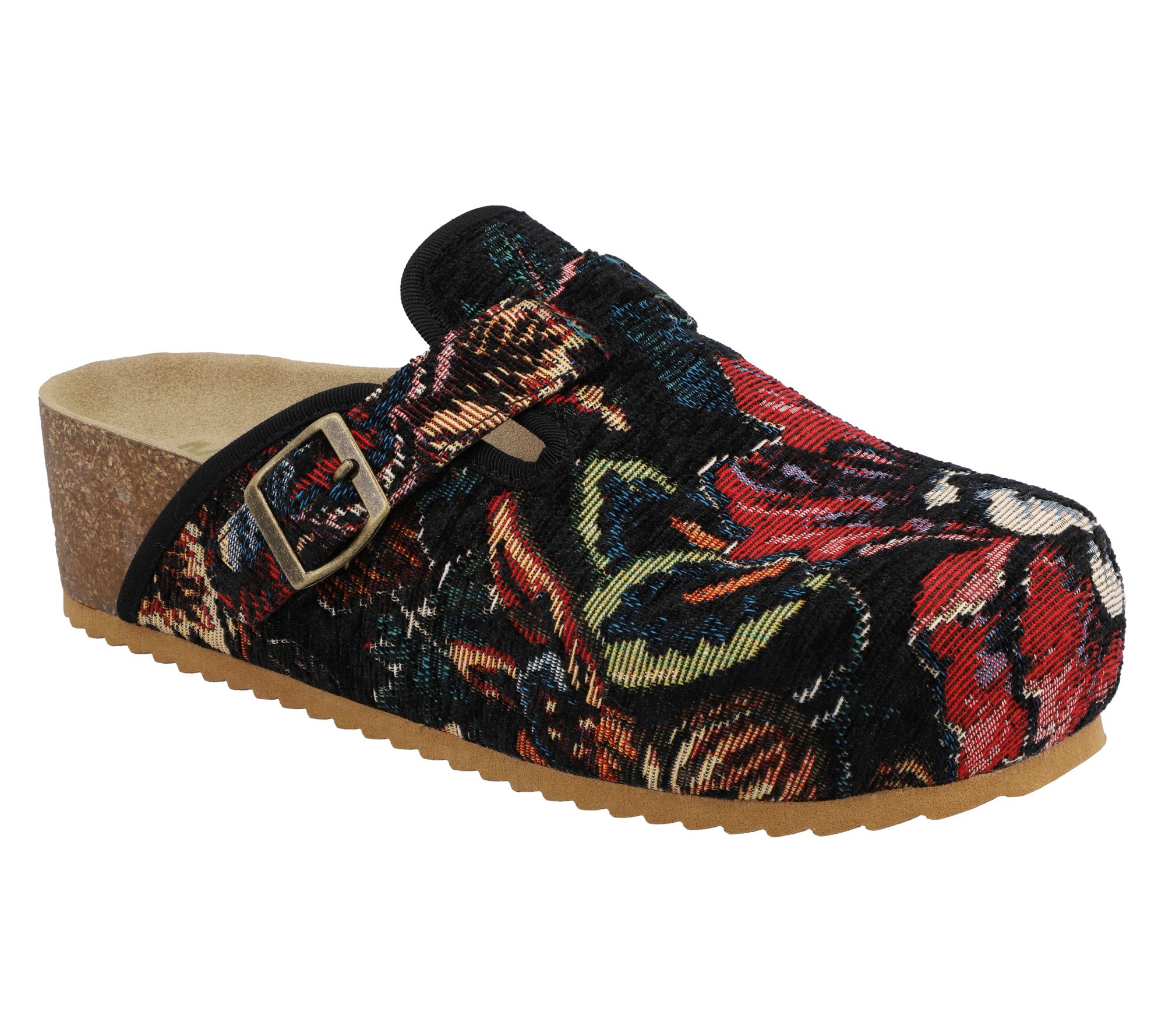 MIA Tapestry Fabric Buckled Mules - Qwest
