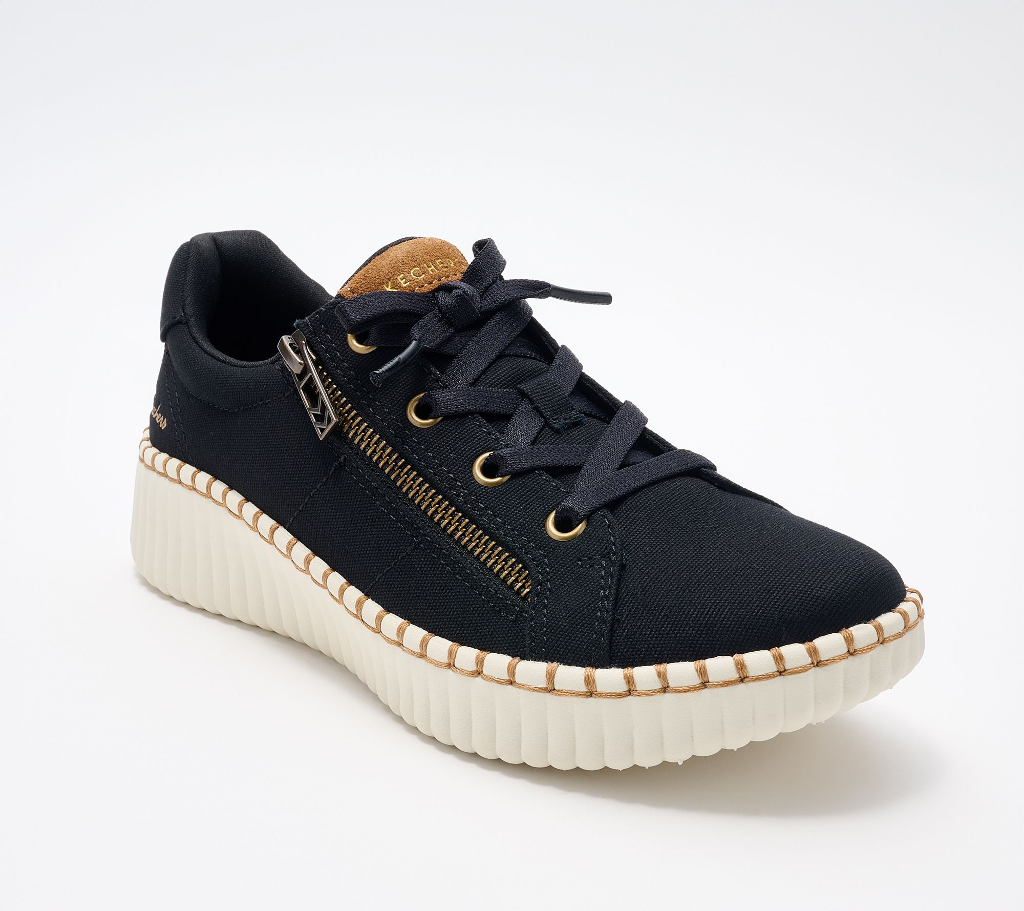 Skechers Wilshire Blvd Canvas Fixed Lace Sneakers - Zip Stride