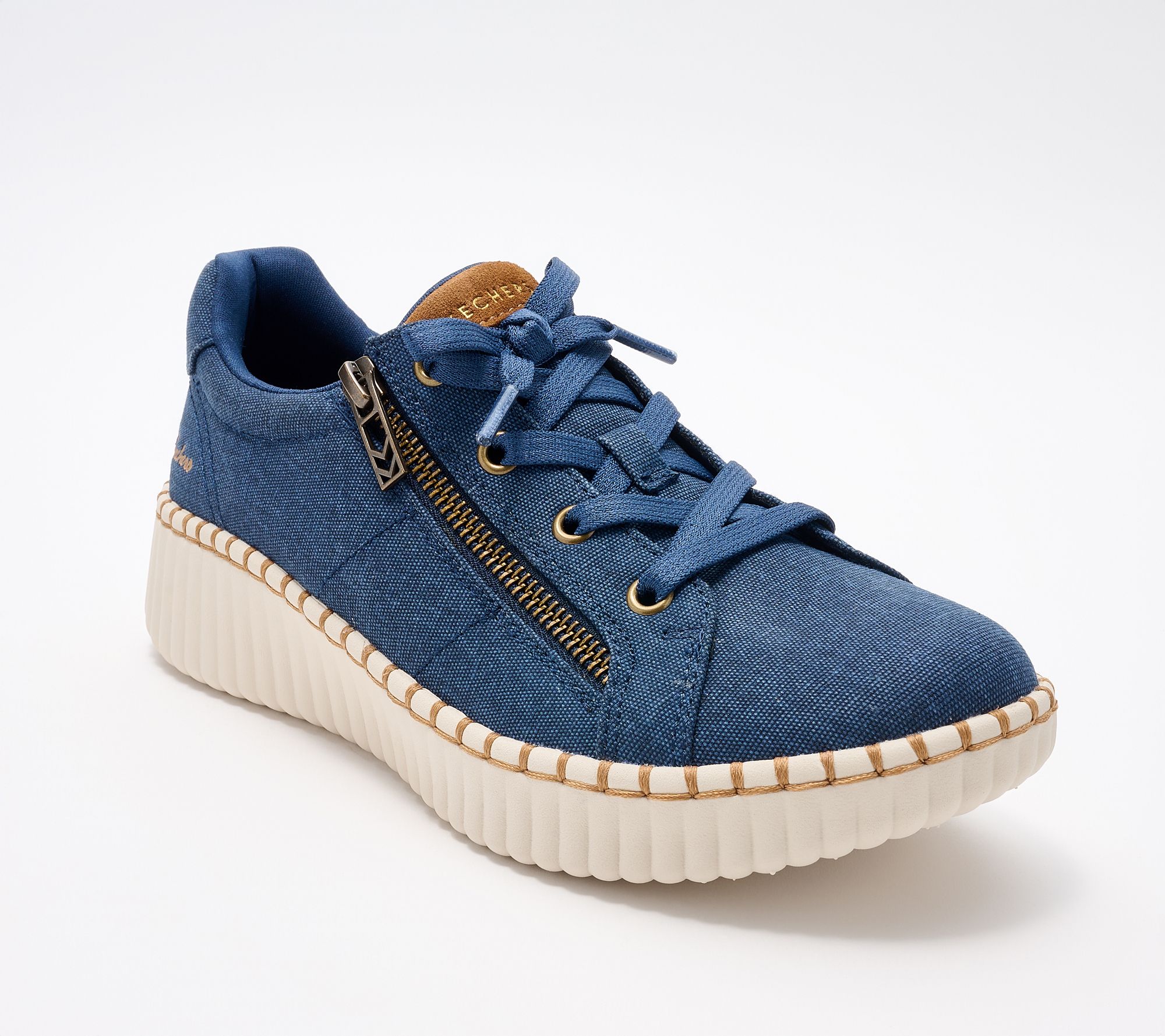 Skechers Wilshire Blvd Canvas Fixed Lace Sneakers - Zip Stride