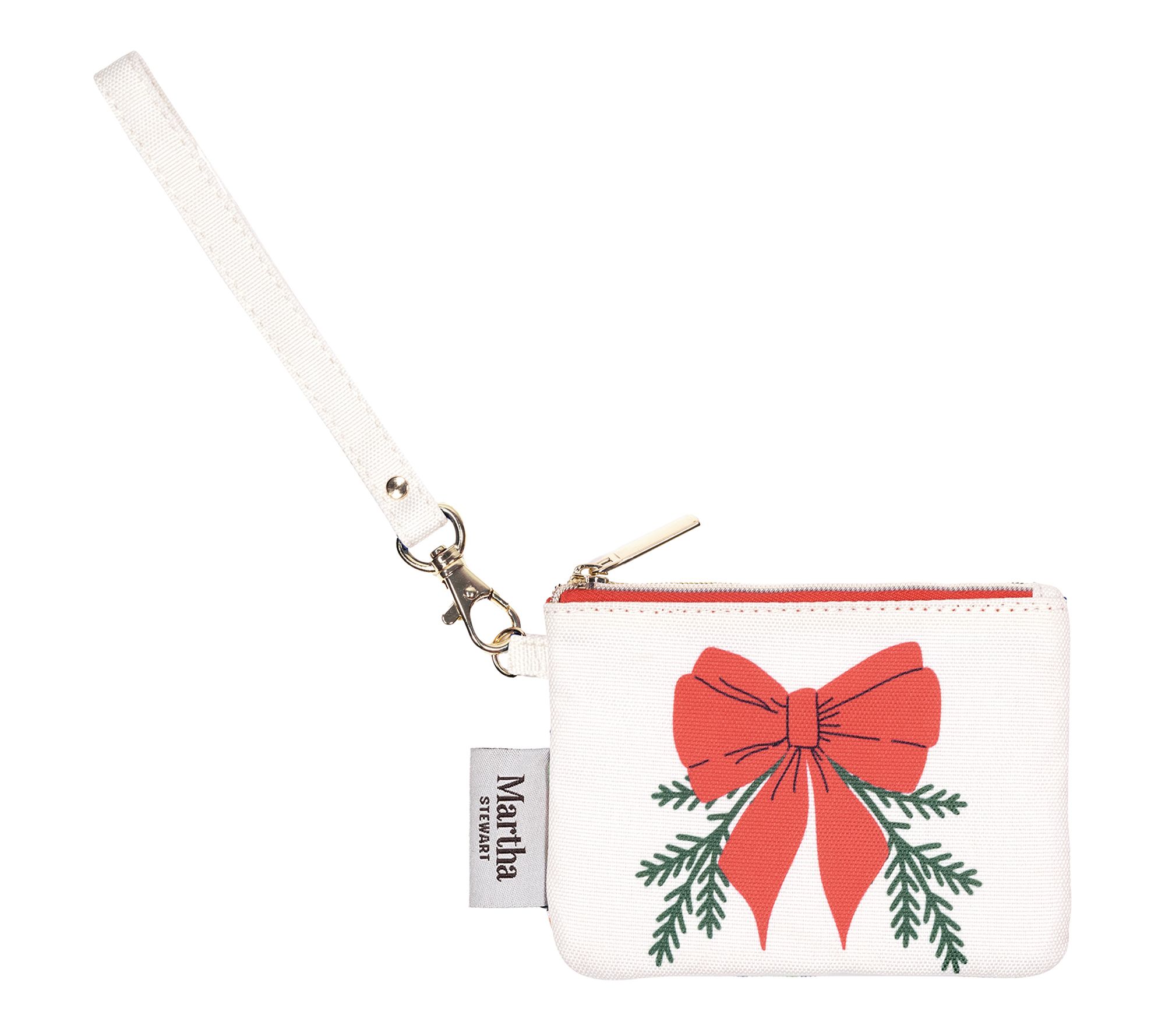 Martha Stewart Holiday Bow Zip ID Case