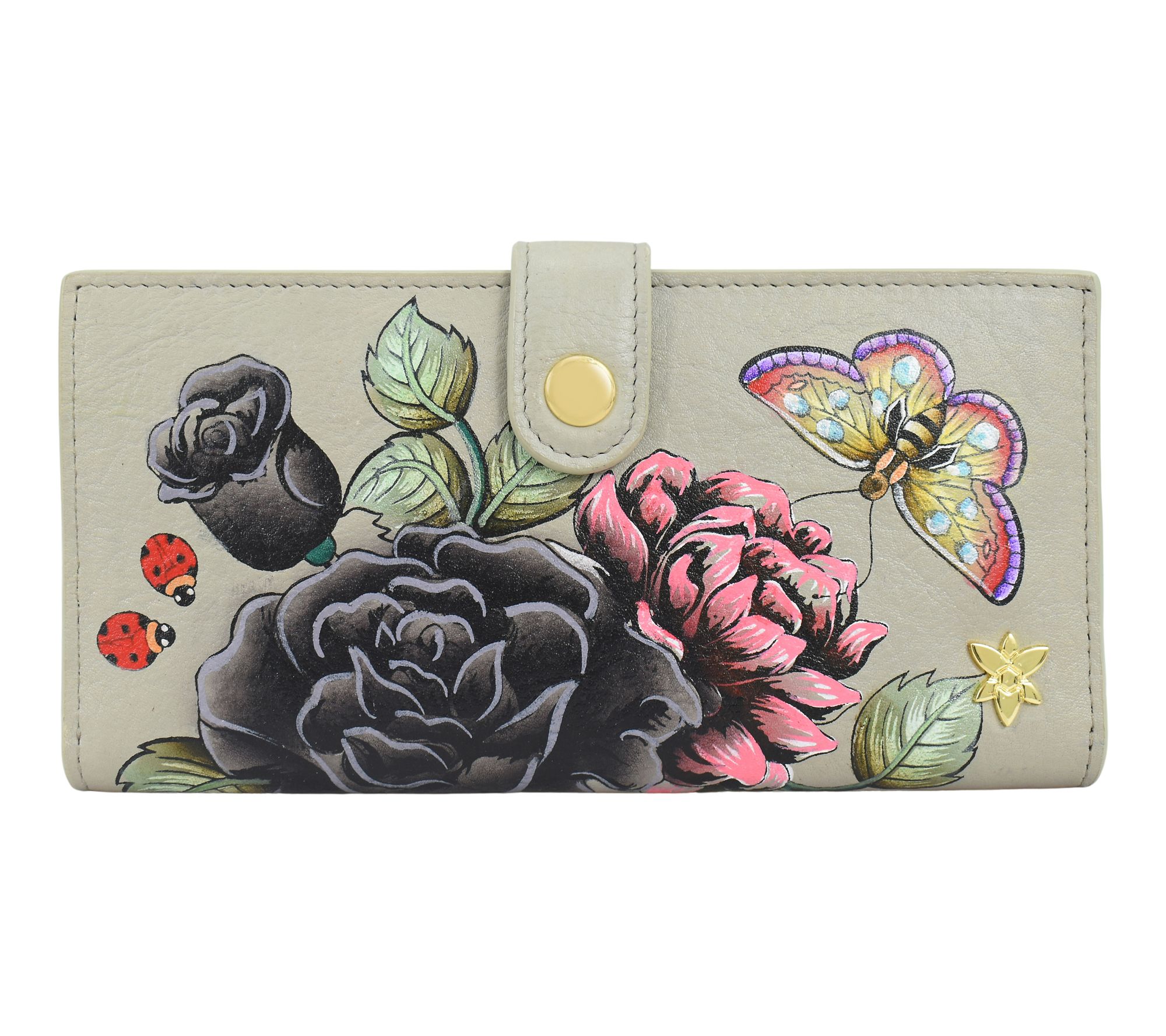 Anuschka Painted Leather Two-Fold Organizer RFID Wallet