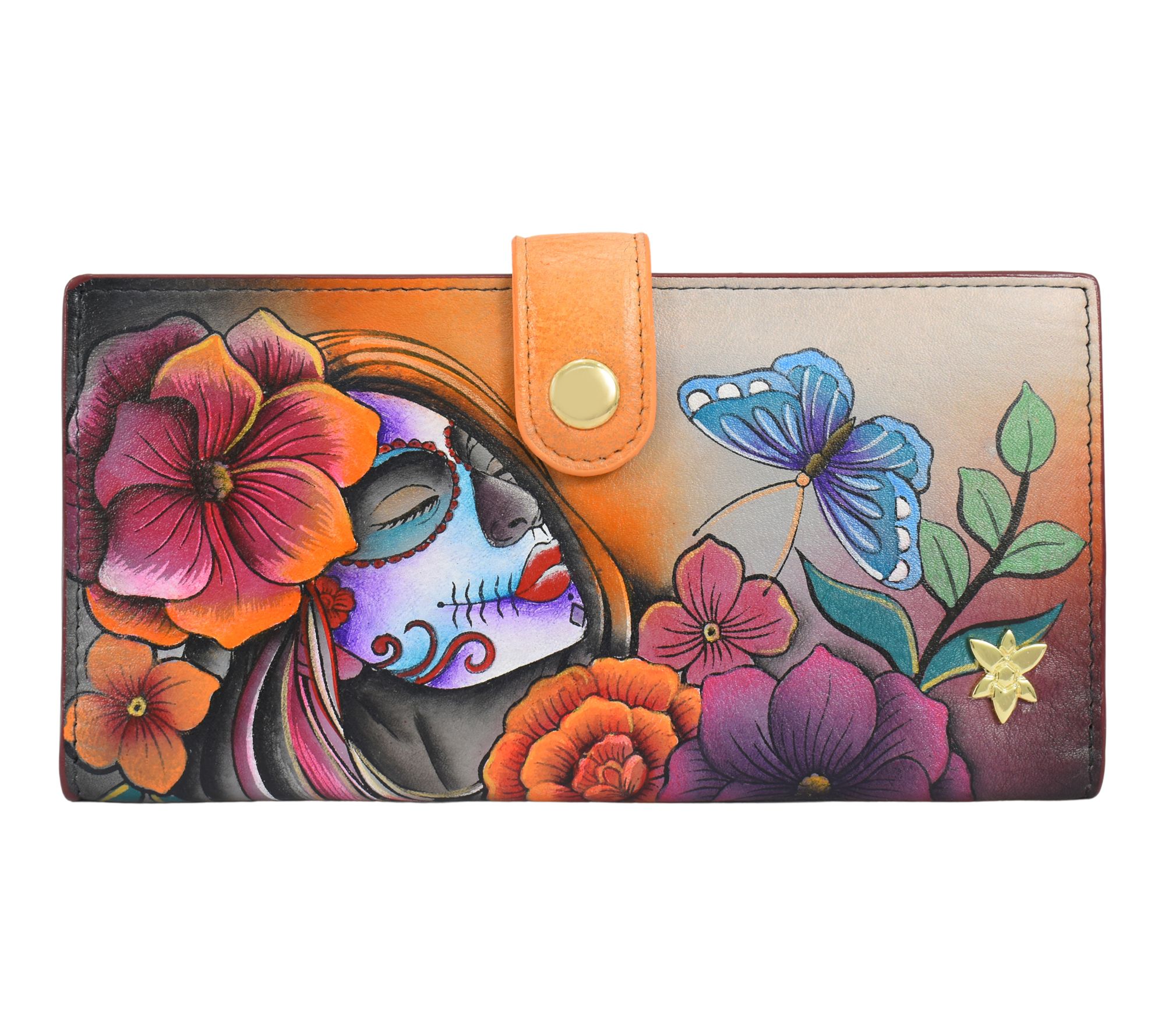 Anuschka Painted Leather Two-Fold Organizer RFID Wallet
