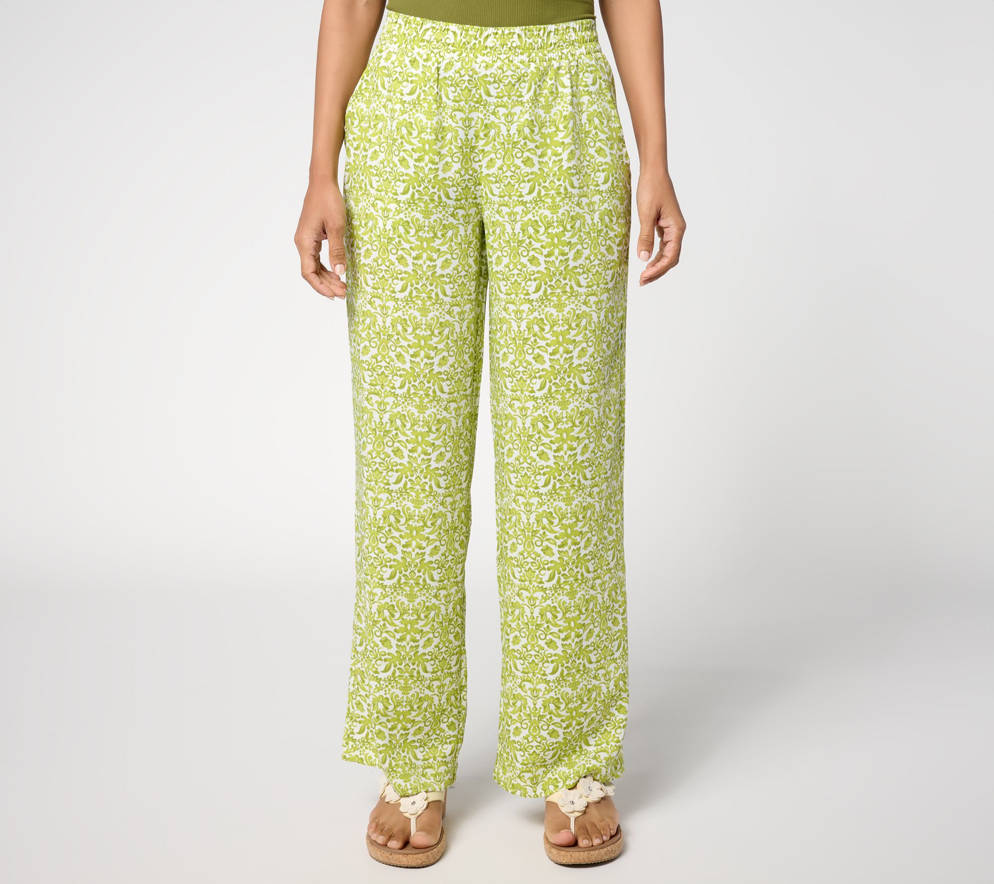 "As Is" Belle by Kim Gravel Reg Santorini Smocked Waist Pant
