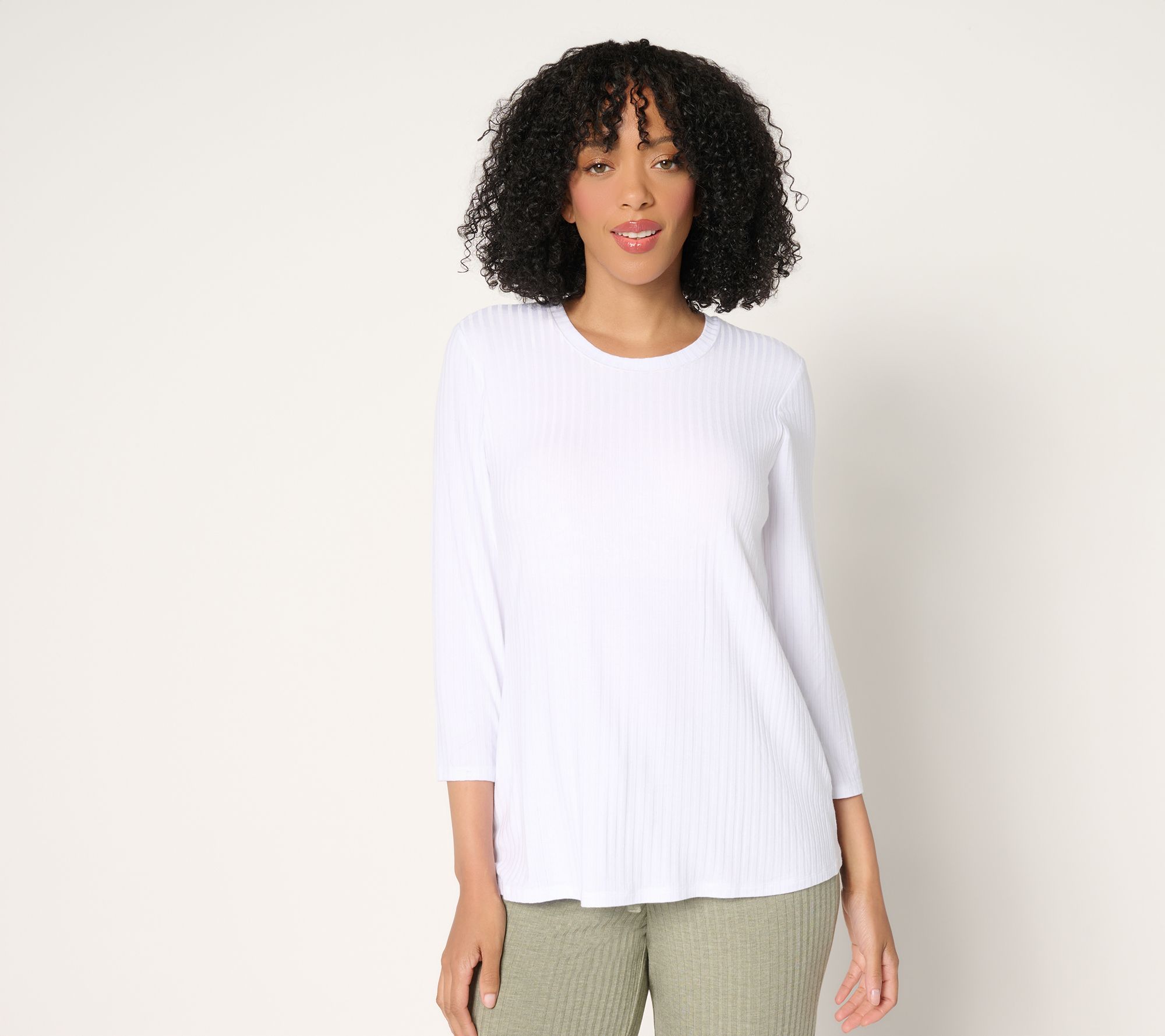 "As Is" Modern Soul Radient Rib U-Neck Top with Support System