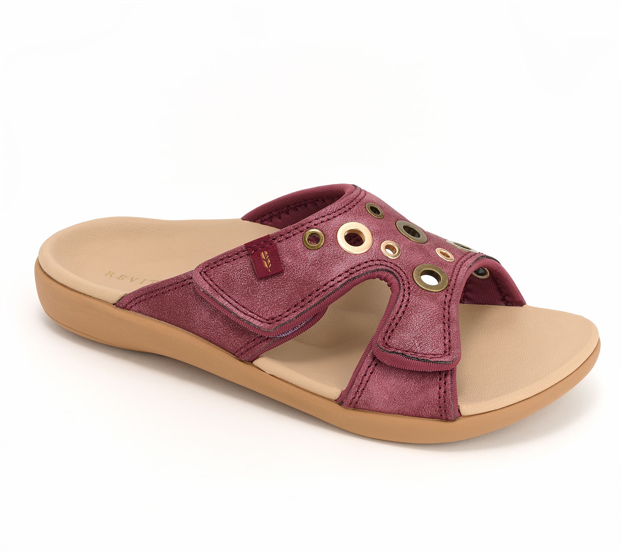 Revitalign Orthotic Shimmer Studded Slide Sandals - Kholo Eyelet