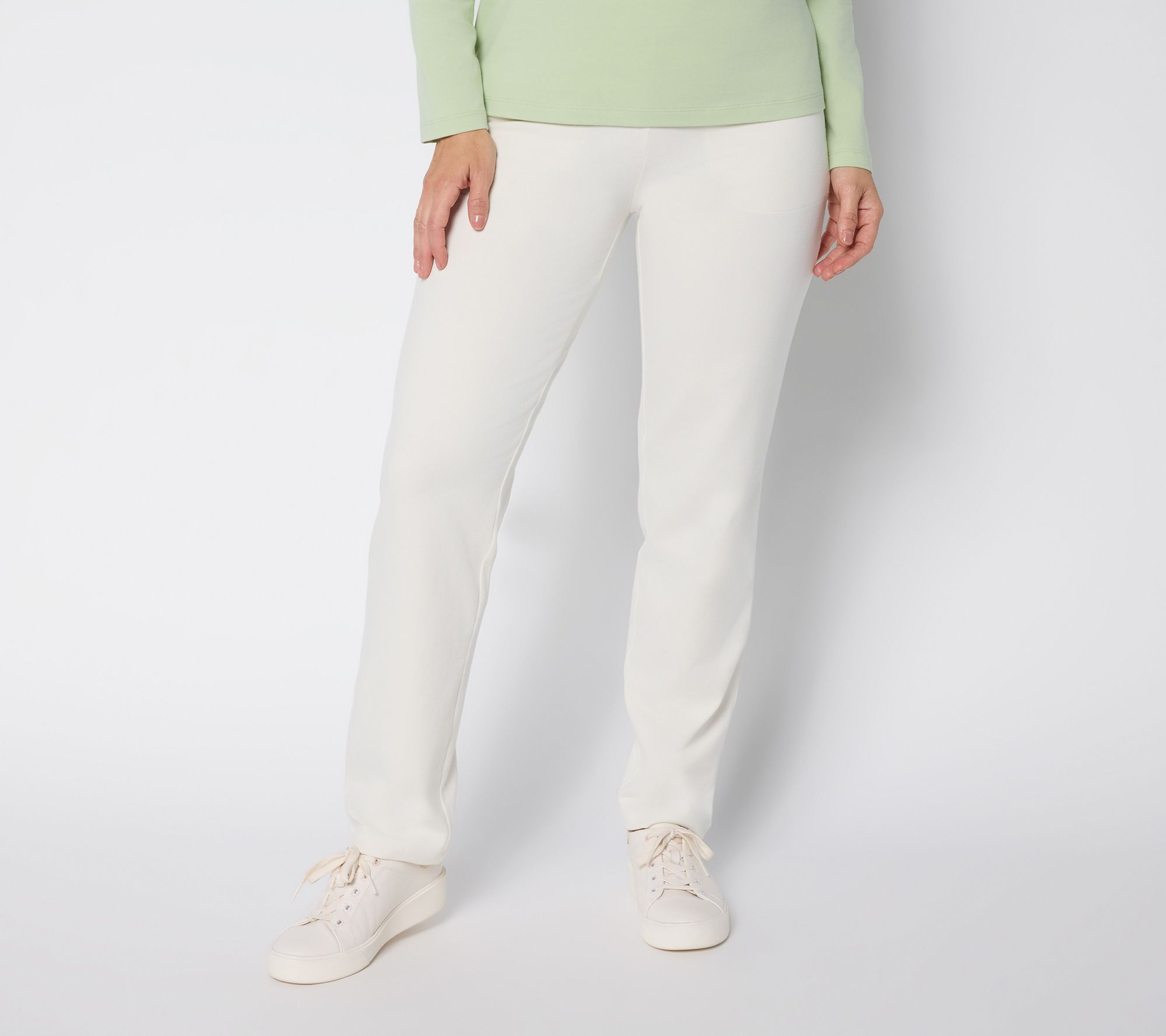 "As Is" Denim & Co. Petite Duo Stretch Straight Leg Pants