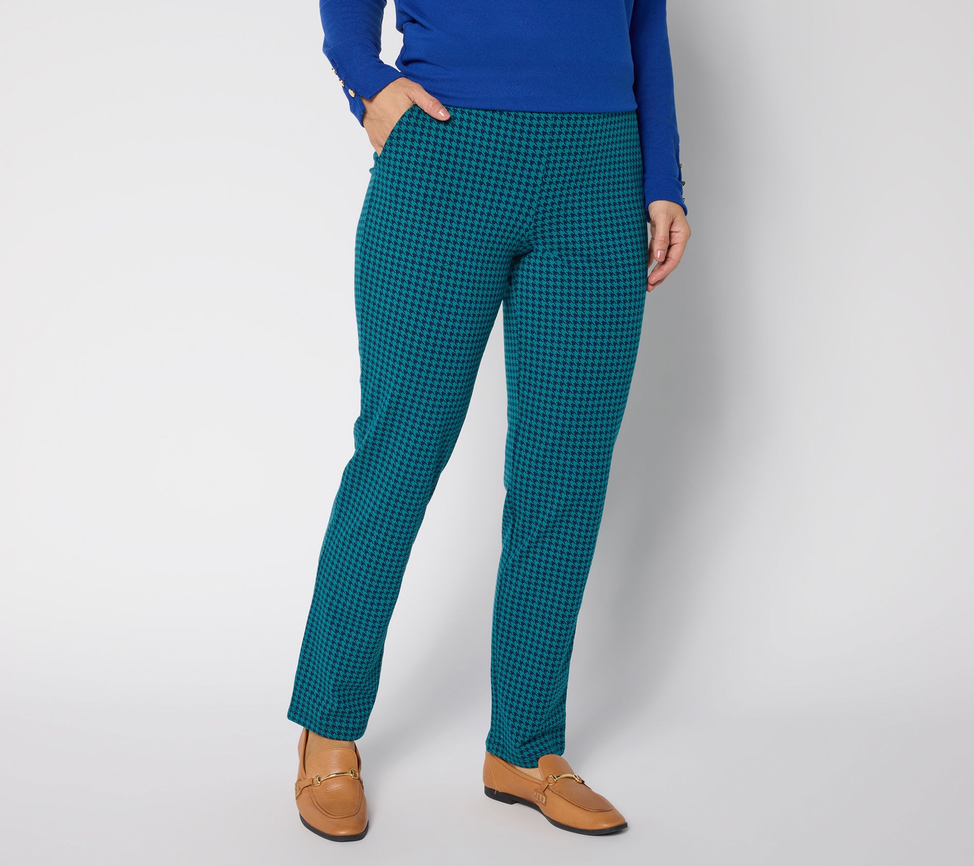 "As Is" Denim & Co. Petite Duo Stretch Straight Leg Pants