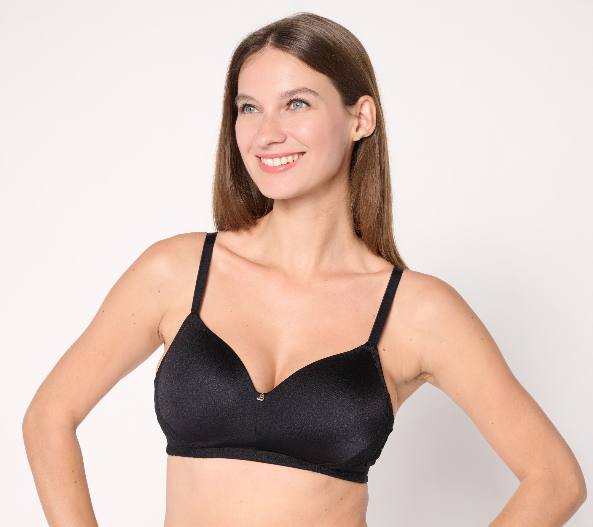  "As Is" Breezies Natural Curves Lace Wirefree T-Shirt Bra