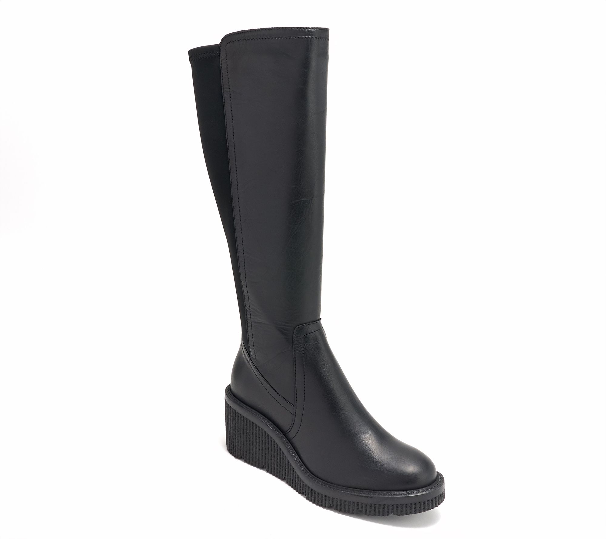 "As Is" Miz Mooz Leather Tall Shaft Wedge Boots - Adriana