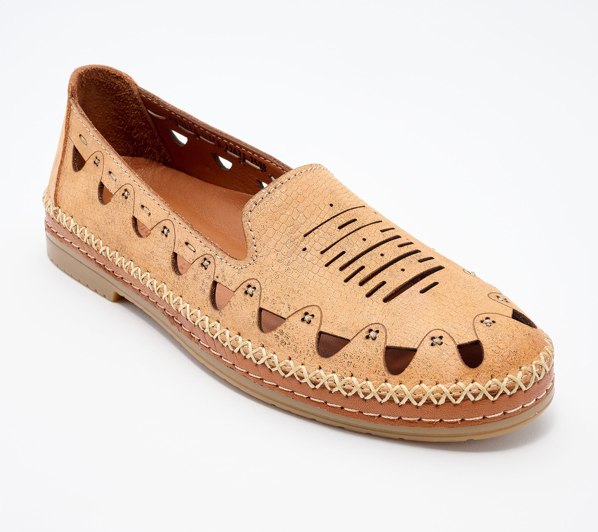 Spring Step Leather Perforated Slip-Ons - Anoura