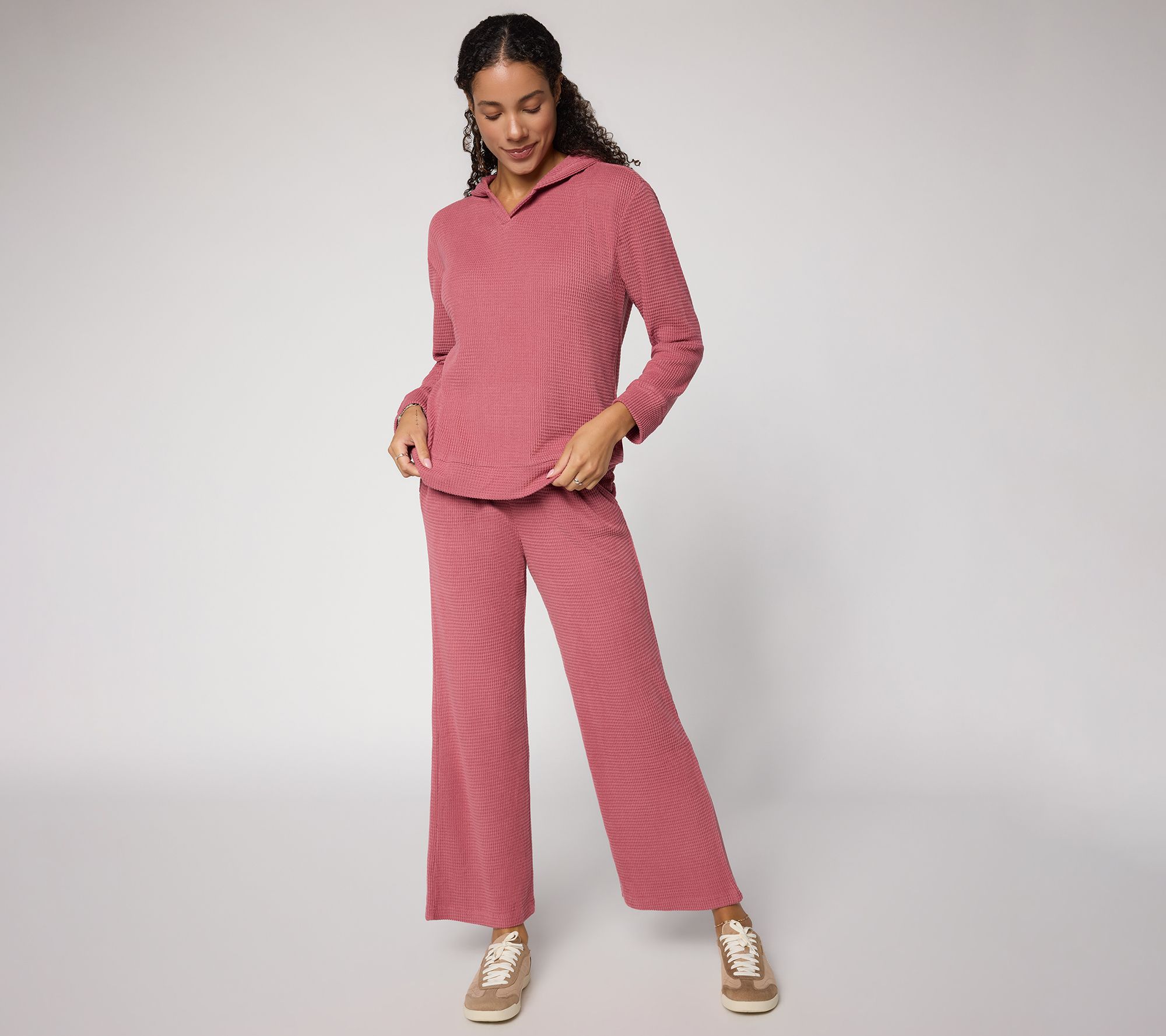  Berkshire Homewear Chunky Waffle Hooded Lounge Set