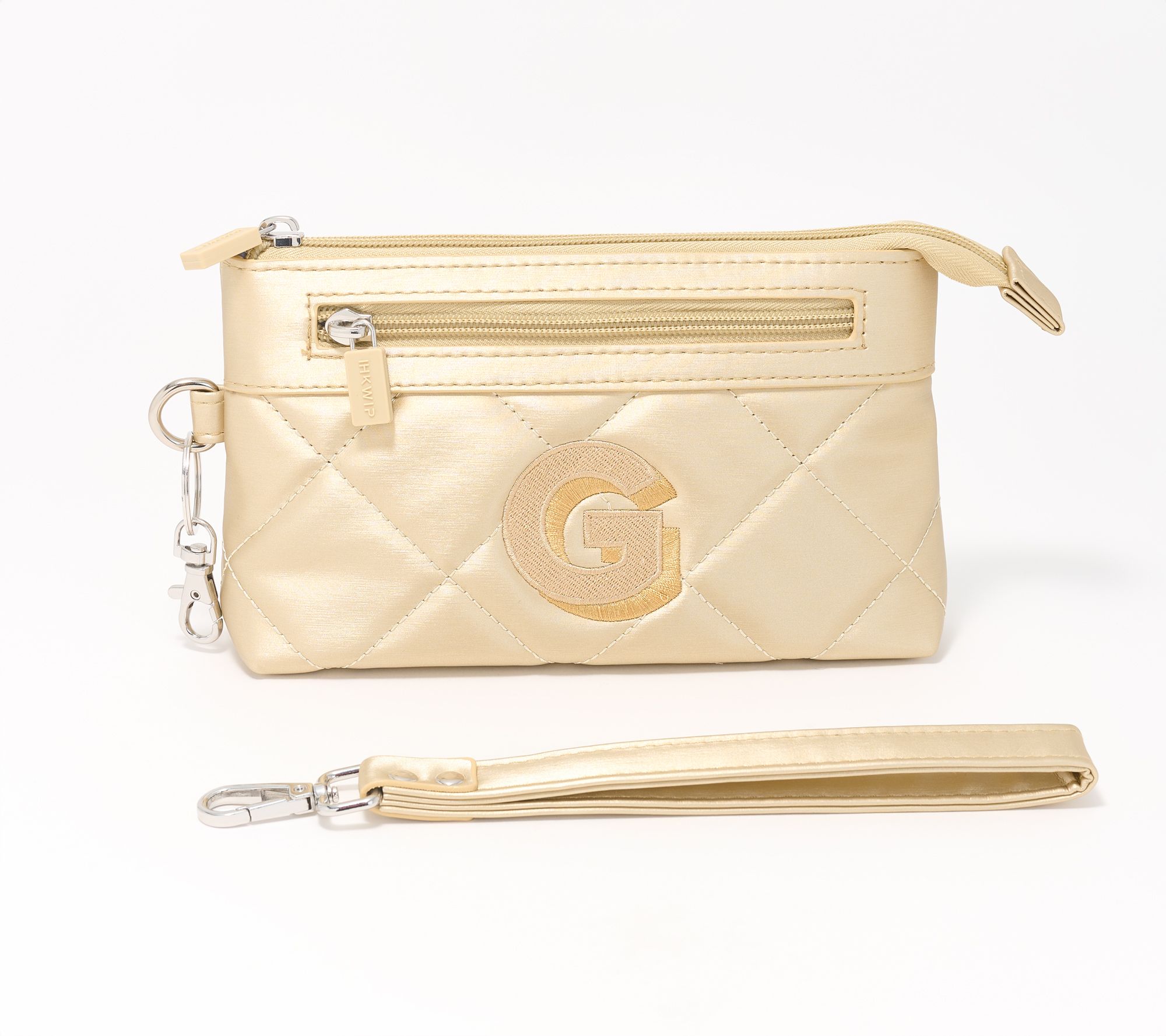 "As Is" IHKWIP Monogram Initial RFID Pouch with Wristlet