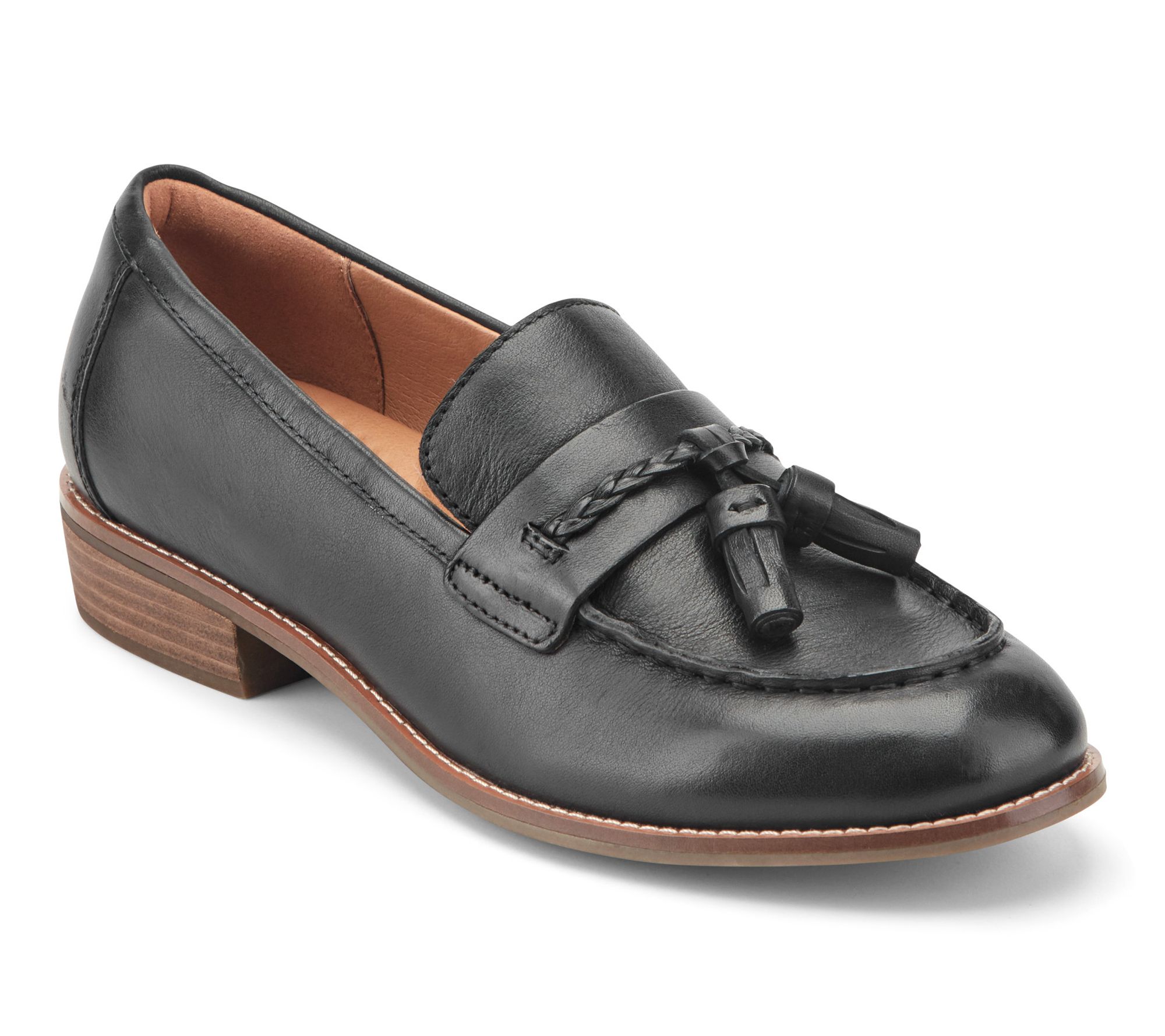 Earth Leather Loafers with Tassel -Elinna
