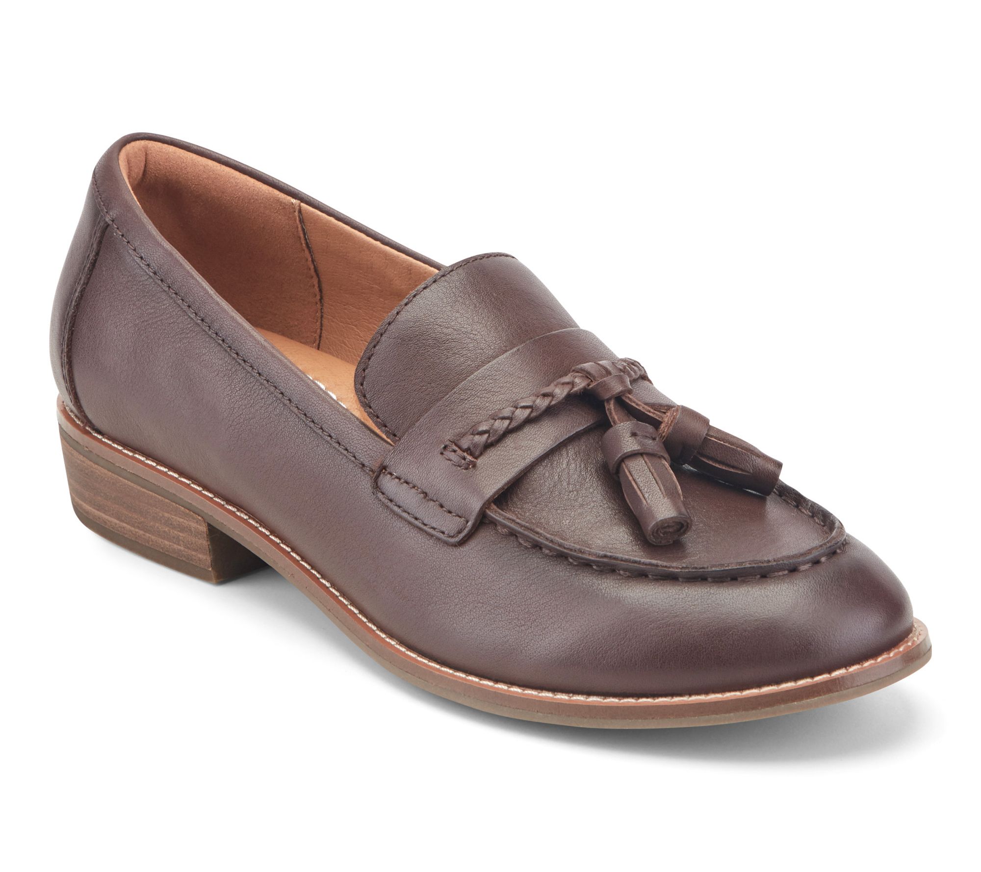 Earth Leather Loafers with Tassel -Elinna