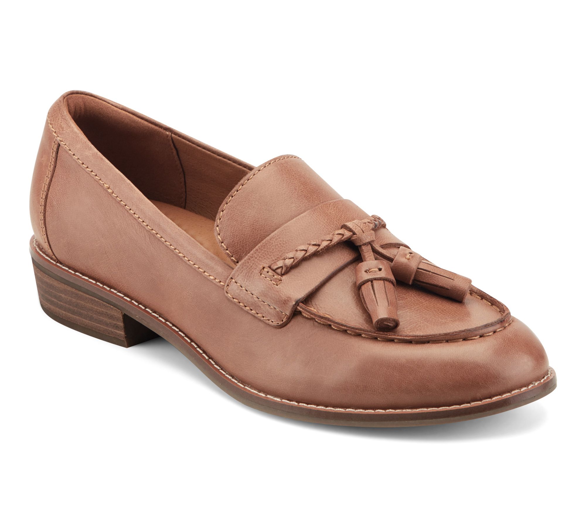 Earth Leather Loafers with Tassel -Elinna