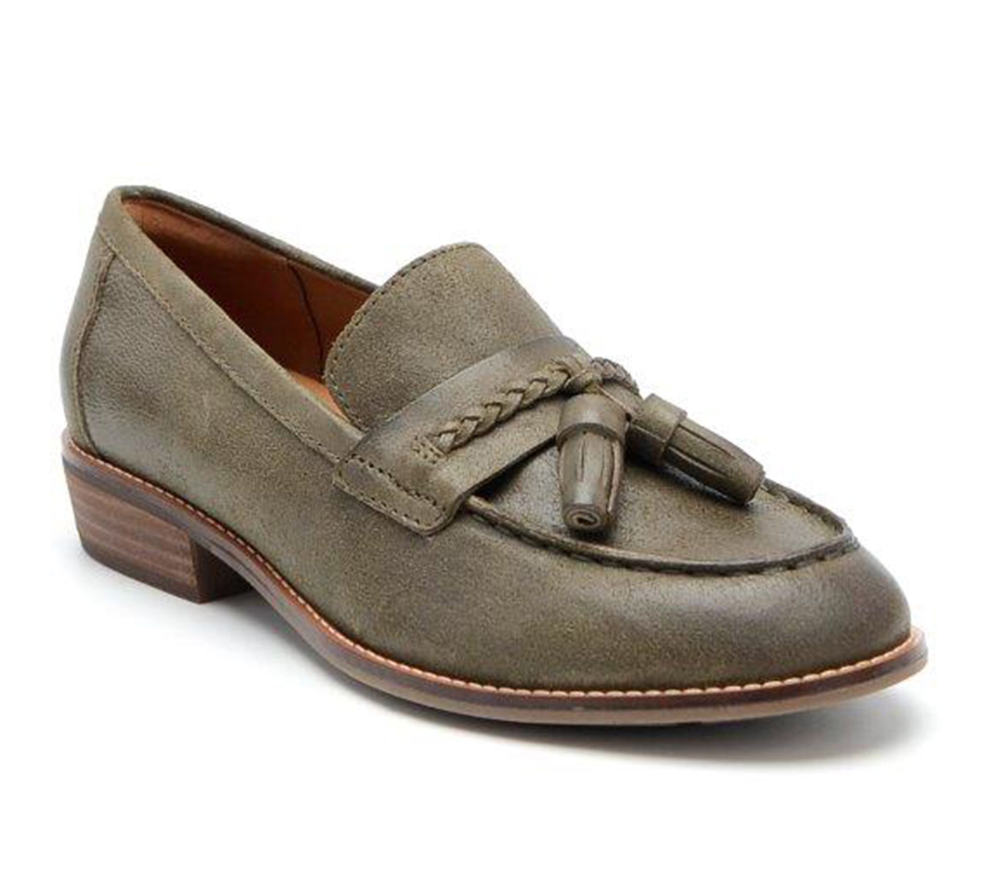 Earth Leather Loafers with Tassel -Elinna